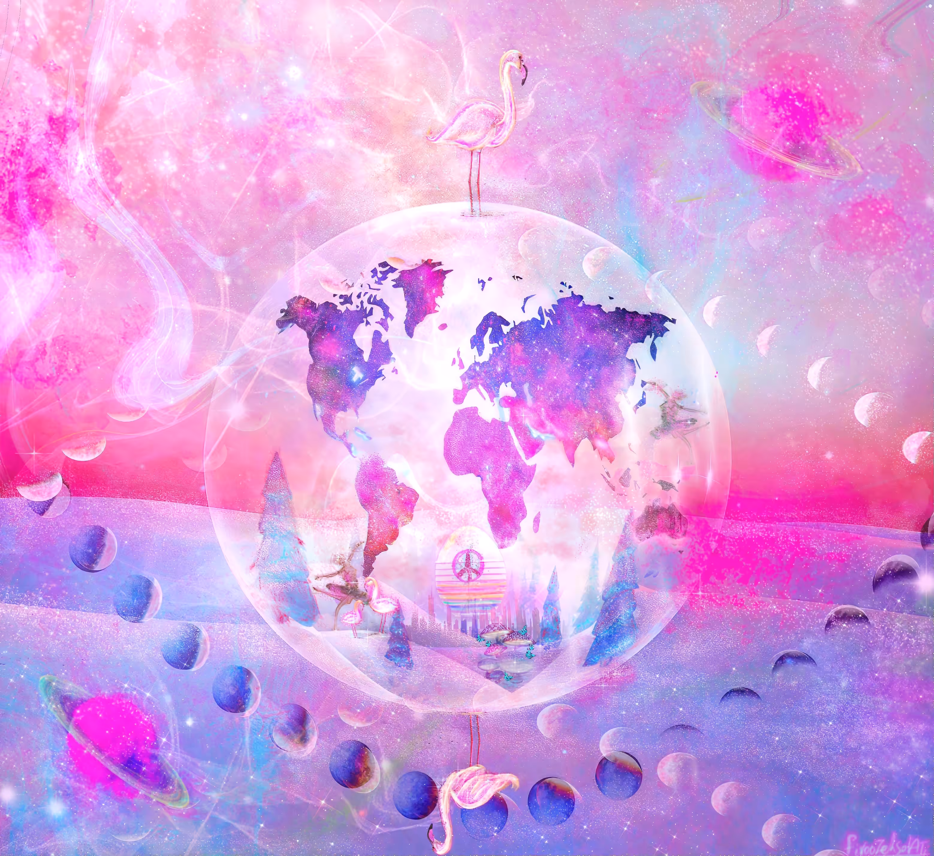 Pink sphere of peace☮️