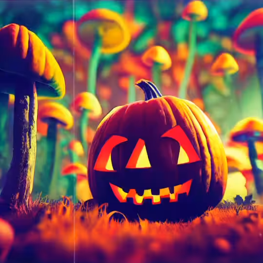  Jack O’Lantern in Mushroom party