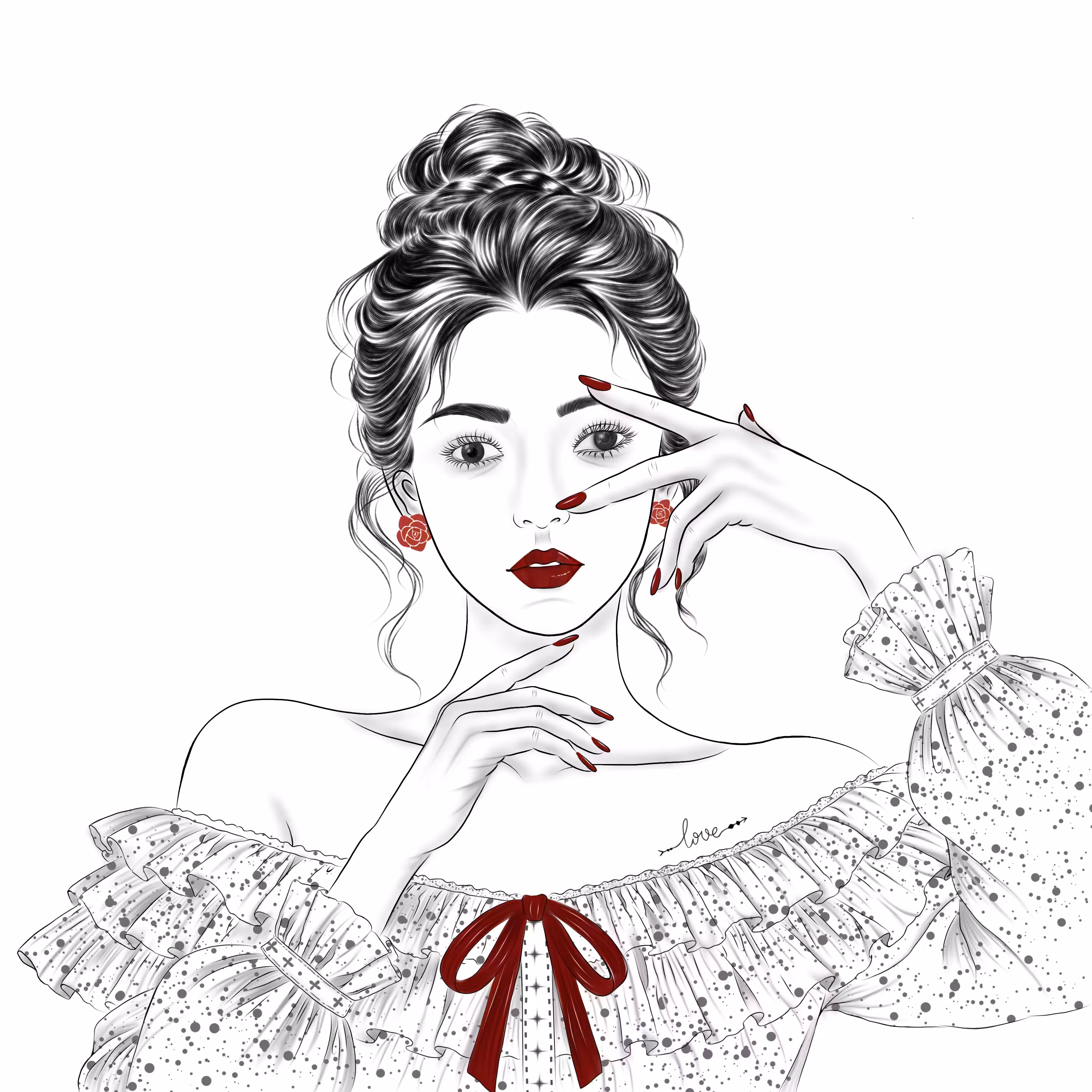 Beauty of woman: Whispers Behind the Fingers 