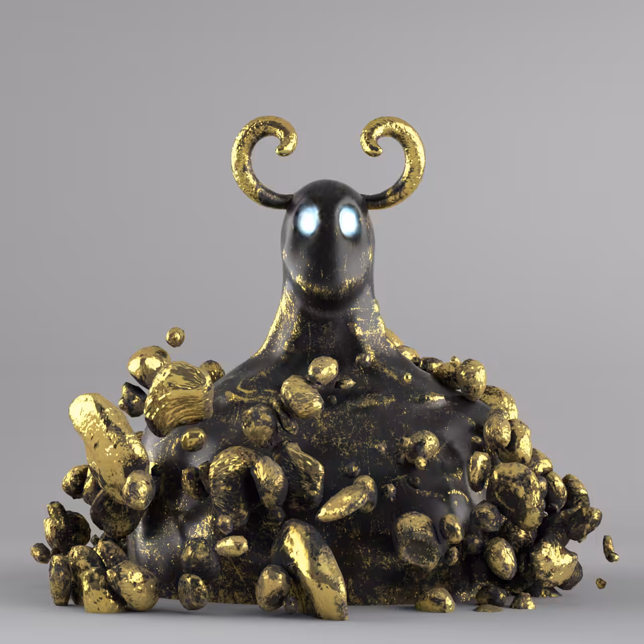 Mankind with golden stones