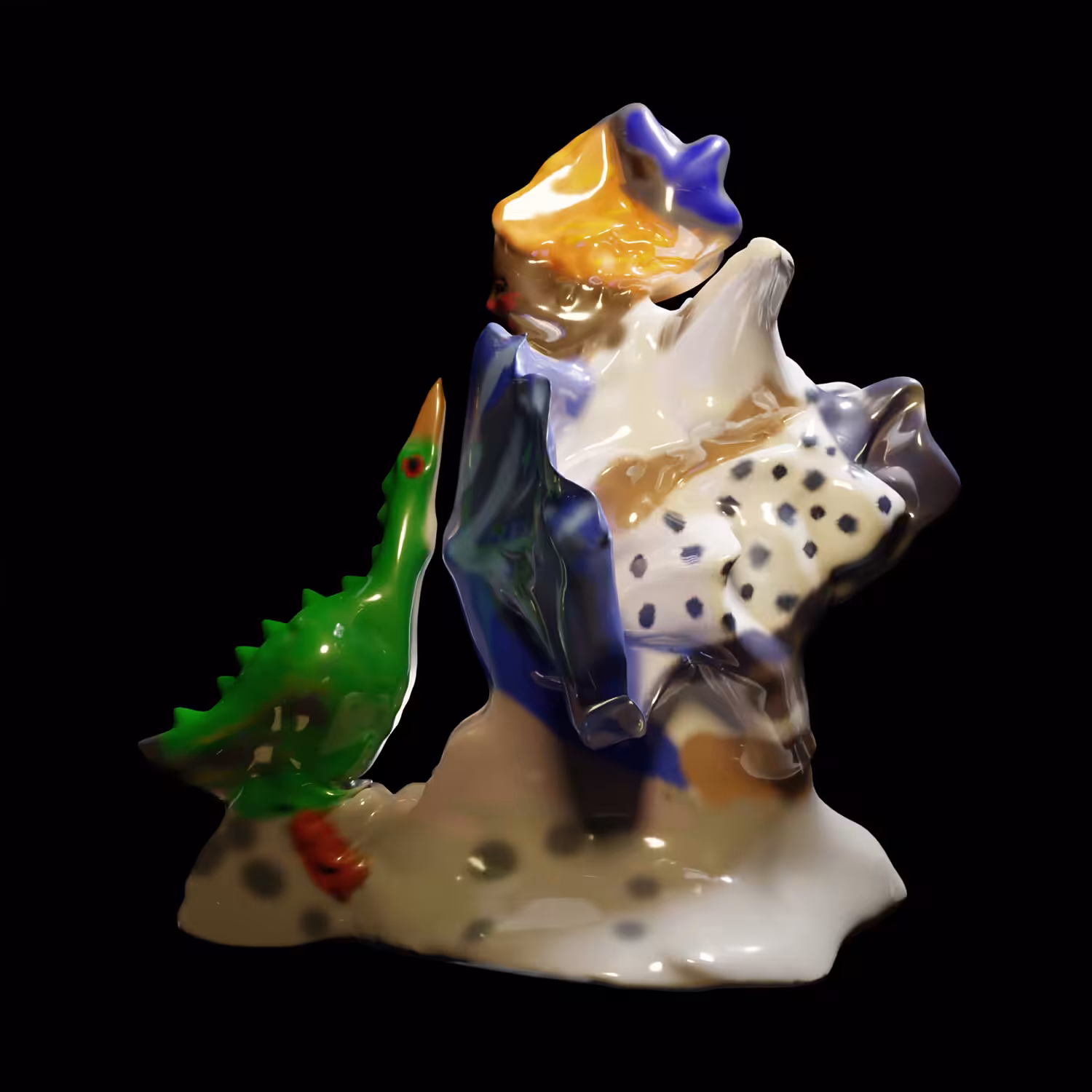 Sculpt "Girl with umbrella reptile goose" by Koloto