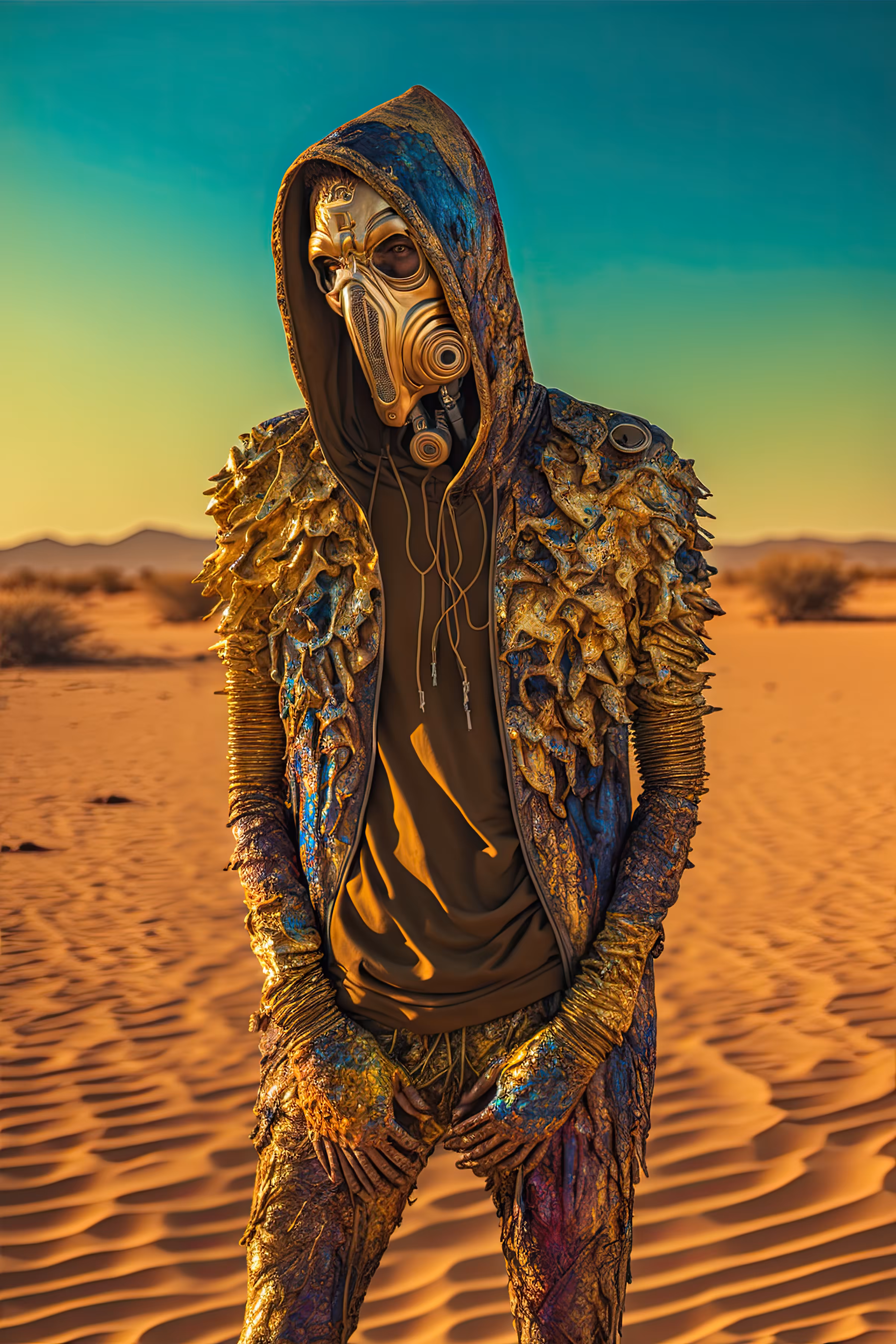 //// Alchemic Gold and Turquoise Light Hoody ////