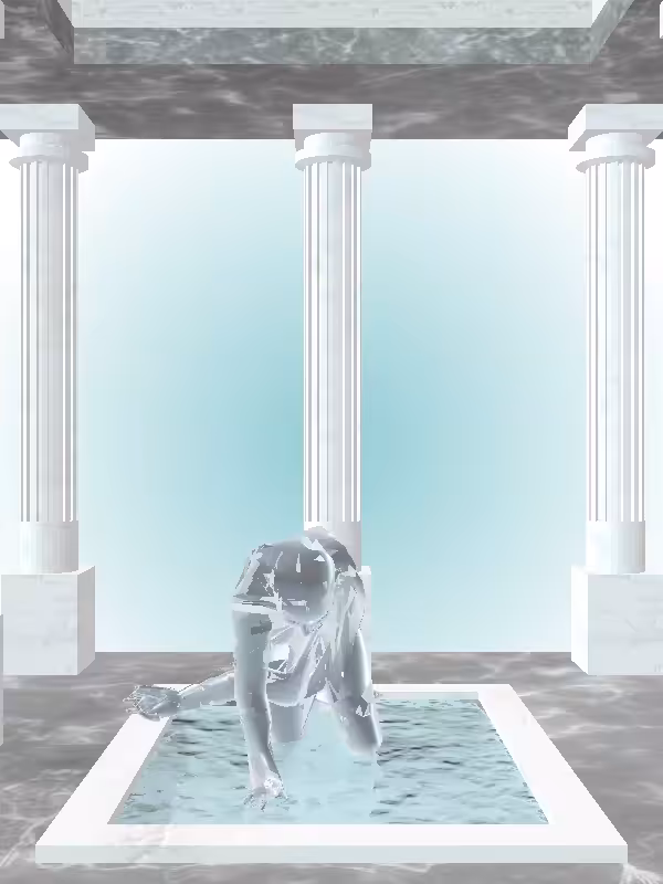 HeavenComputer: The Crawling Shimmery Blue Woman #6058