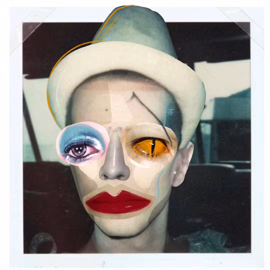 Process of David Bowie portrait from photos