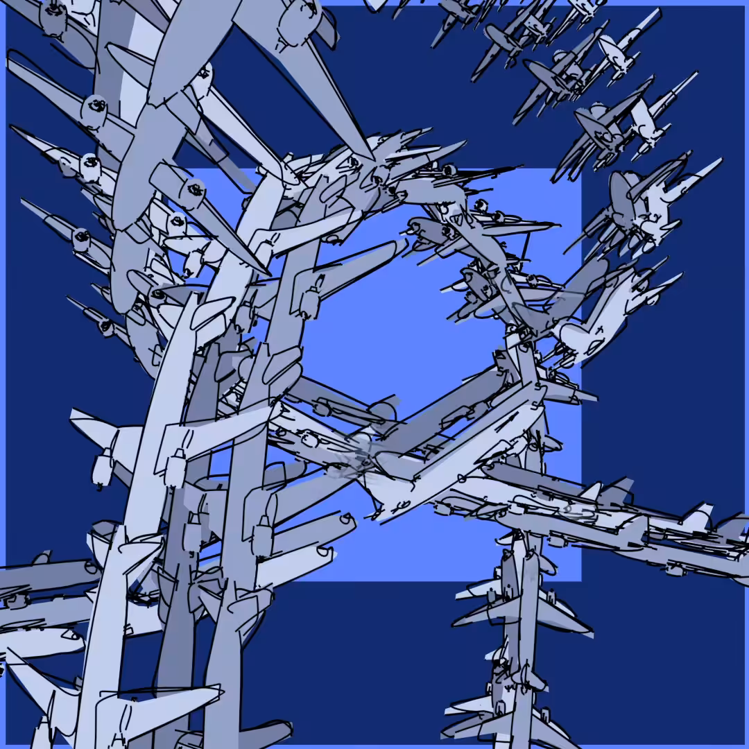 Airplanes on Blue #02