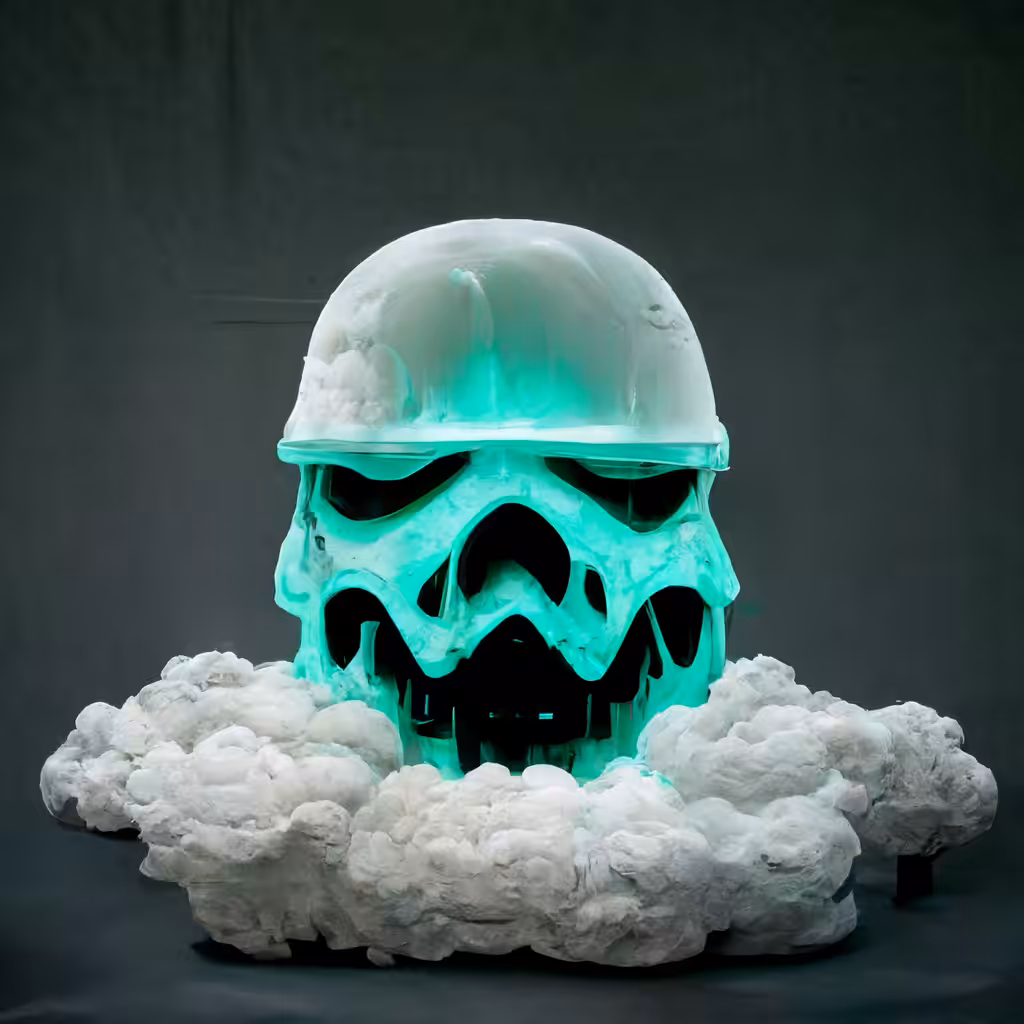 Neon Ancient Skull in the sky 