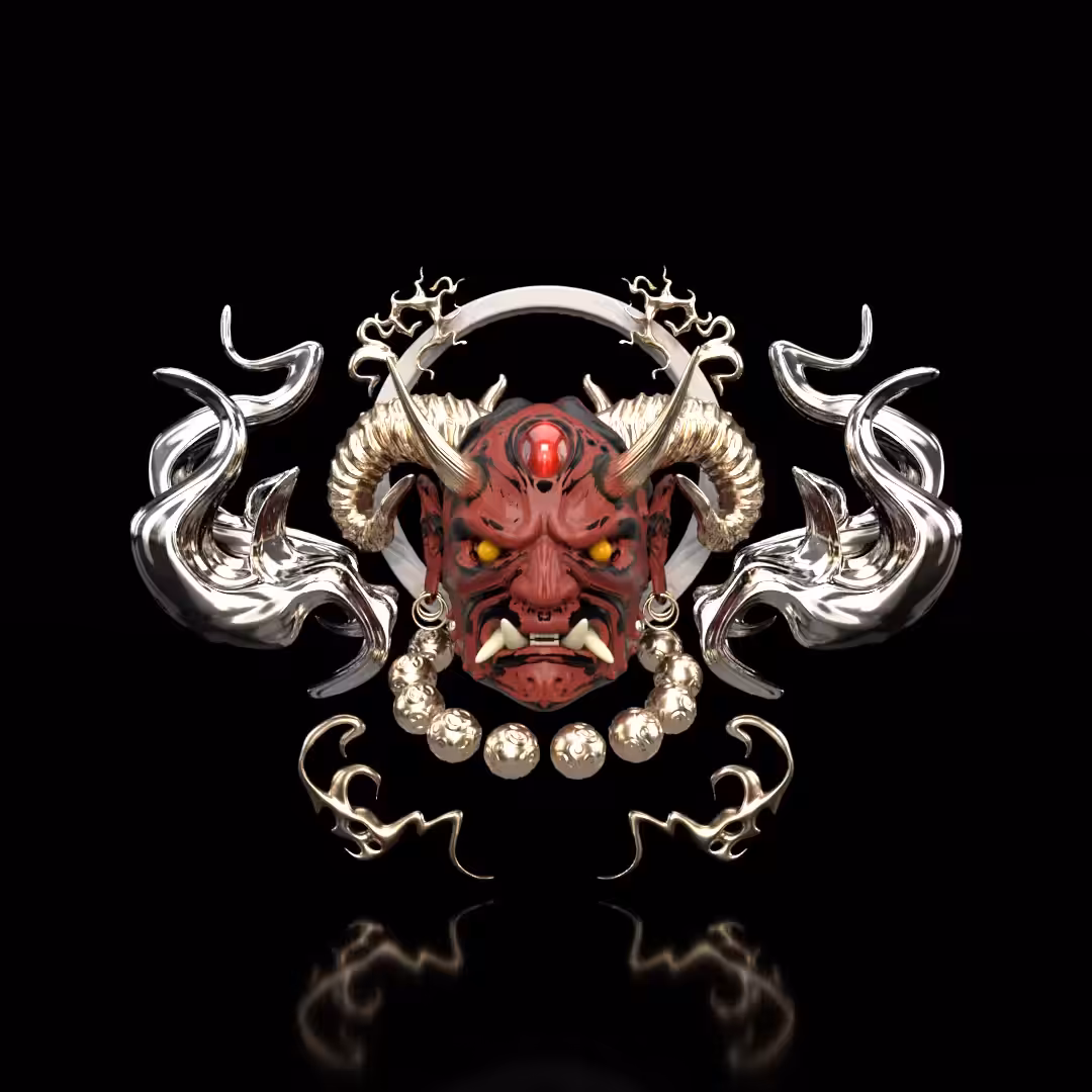 Red Oni skull