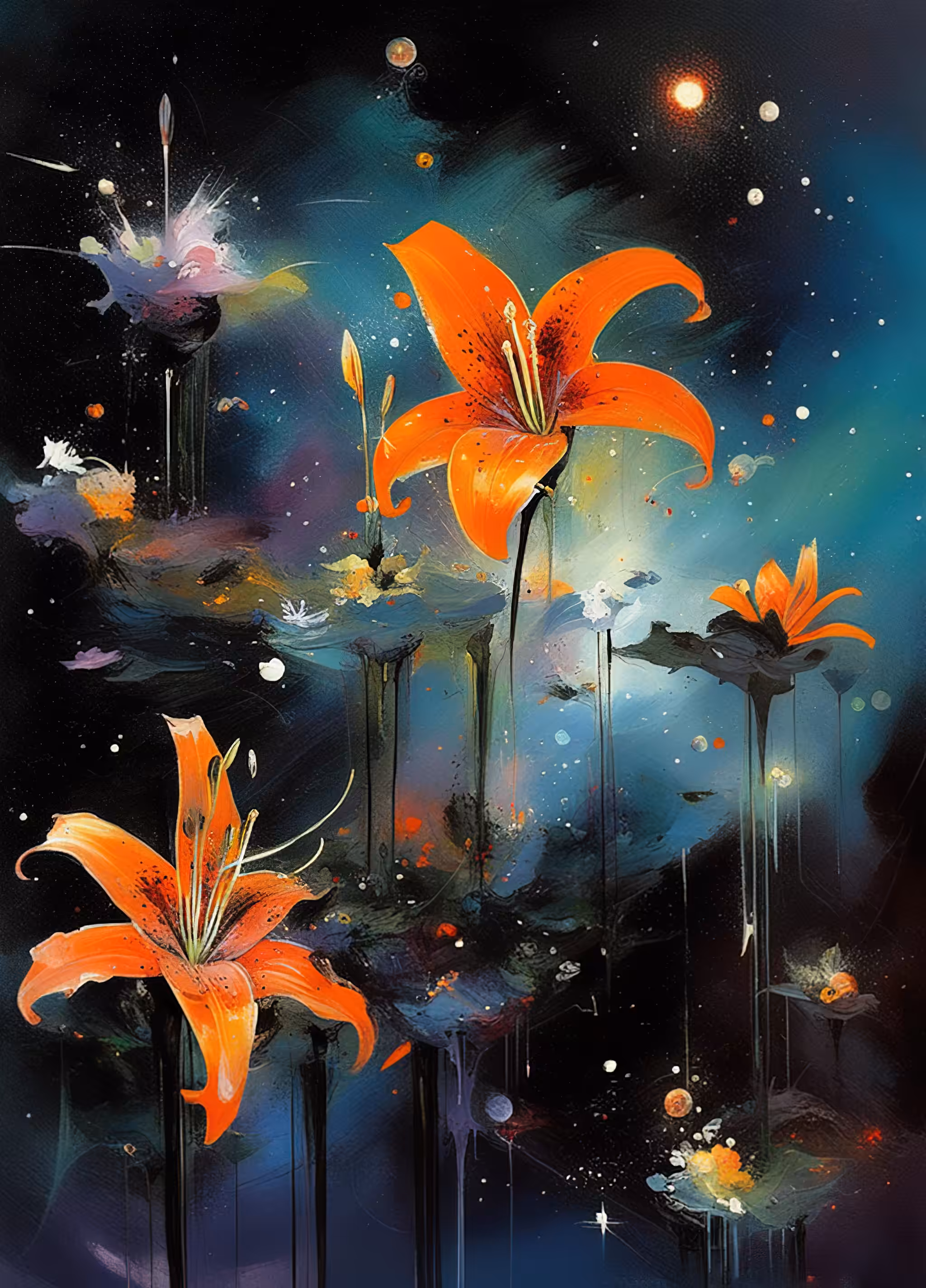 Celestial ballet of night