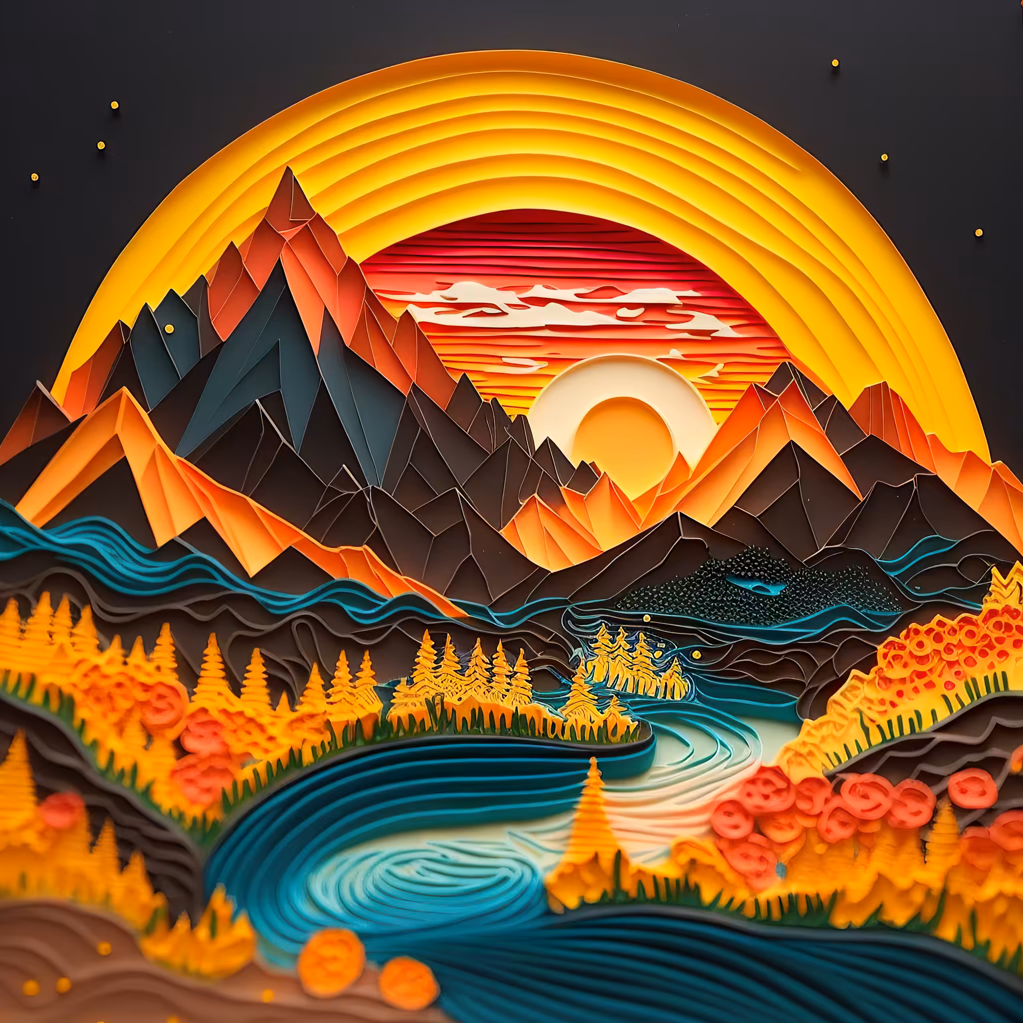 Vibrant Quilled Art