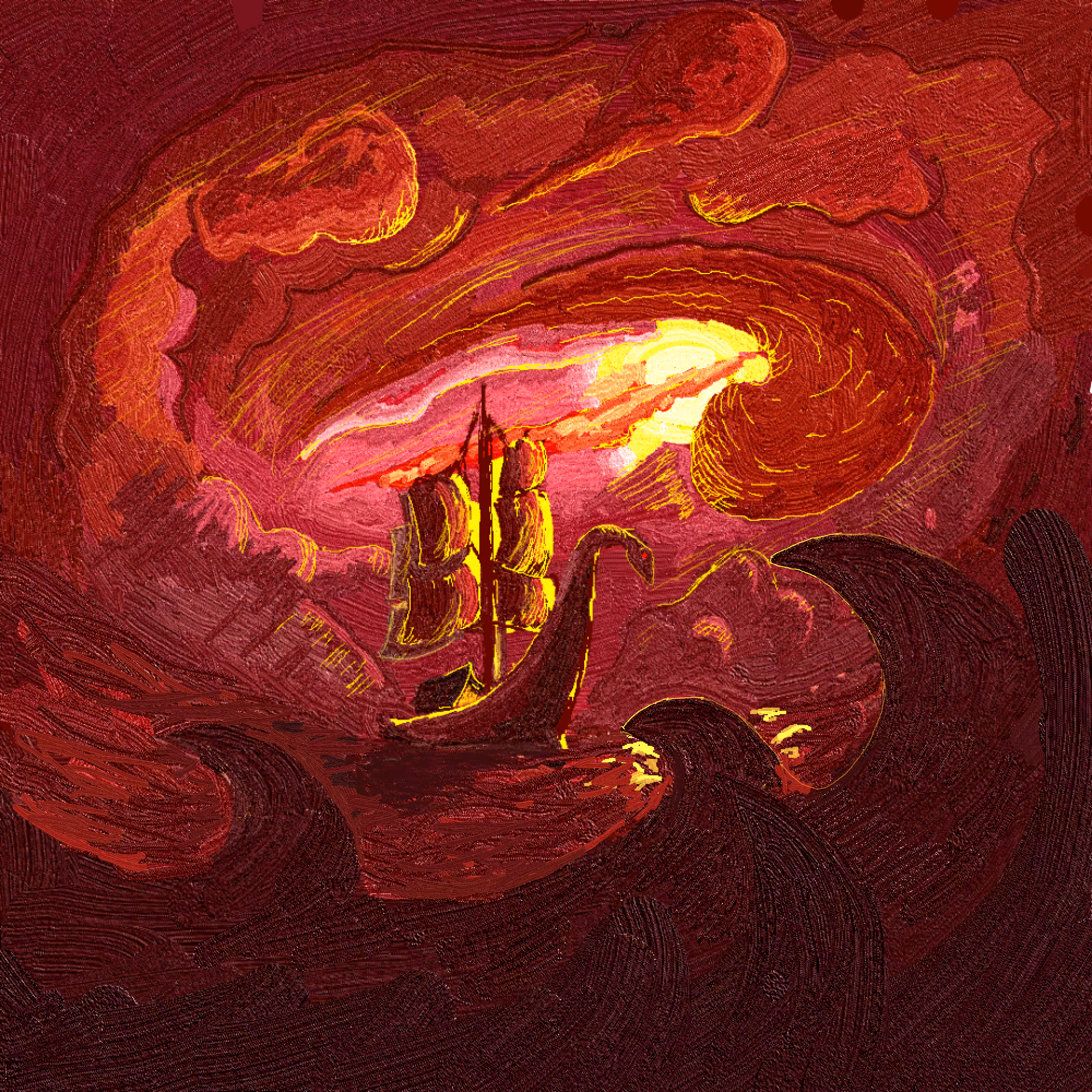 burning flames