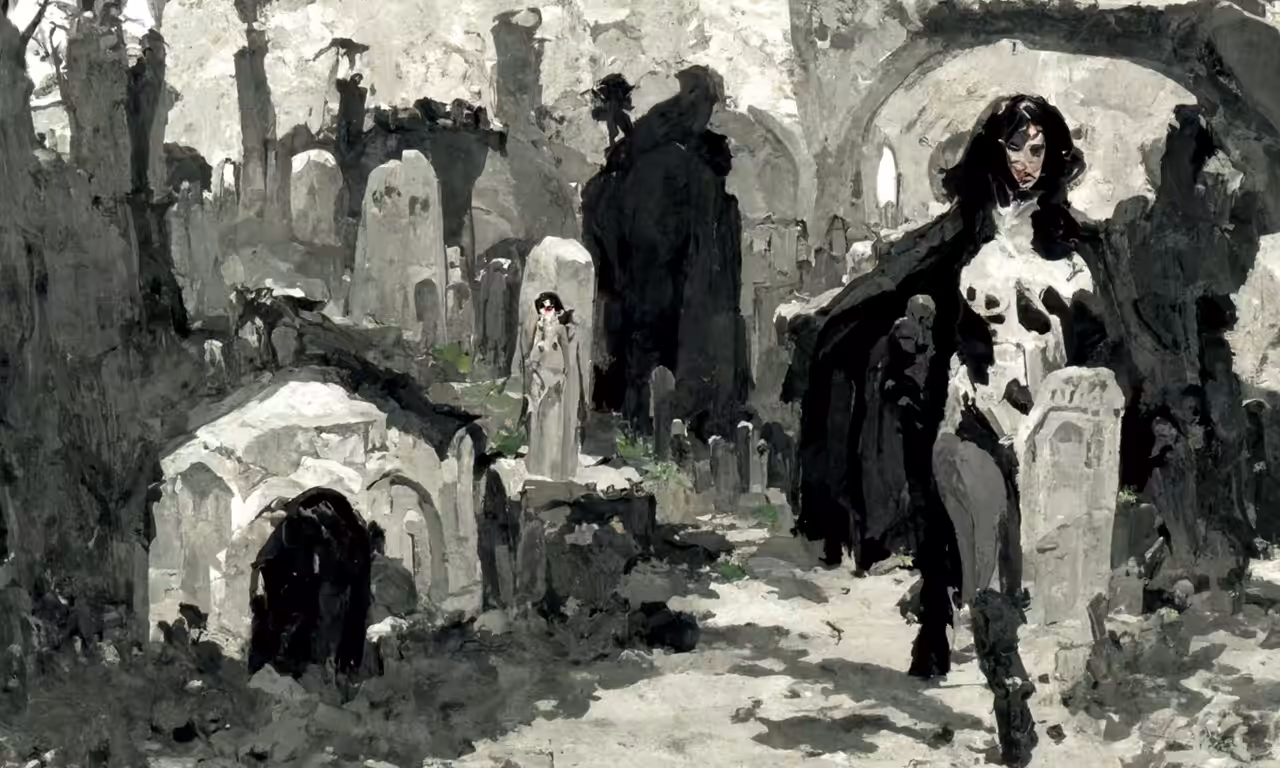 Sara at the graveyard 2