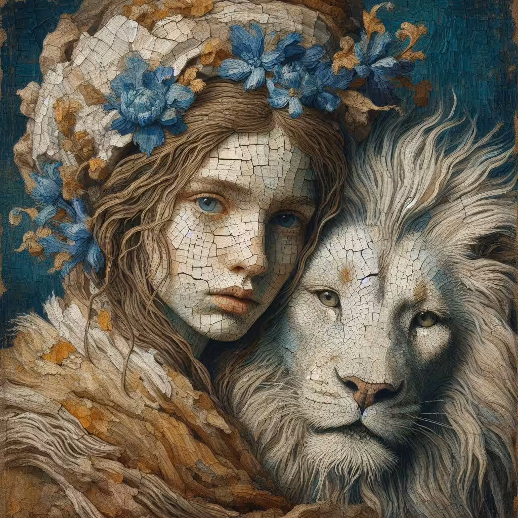The girl and the white lion