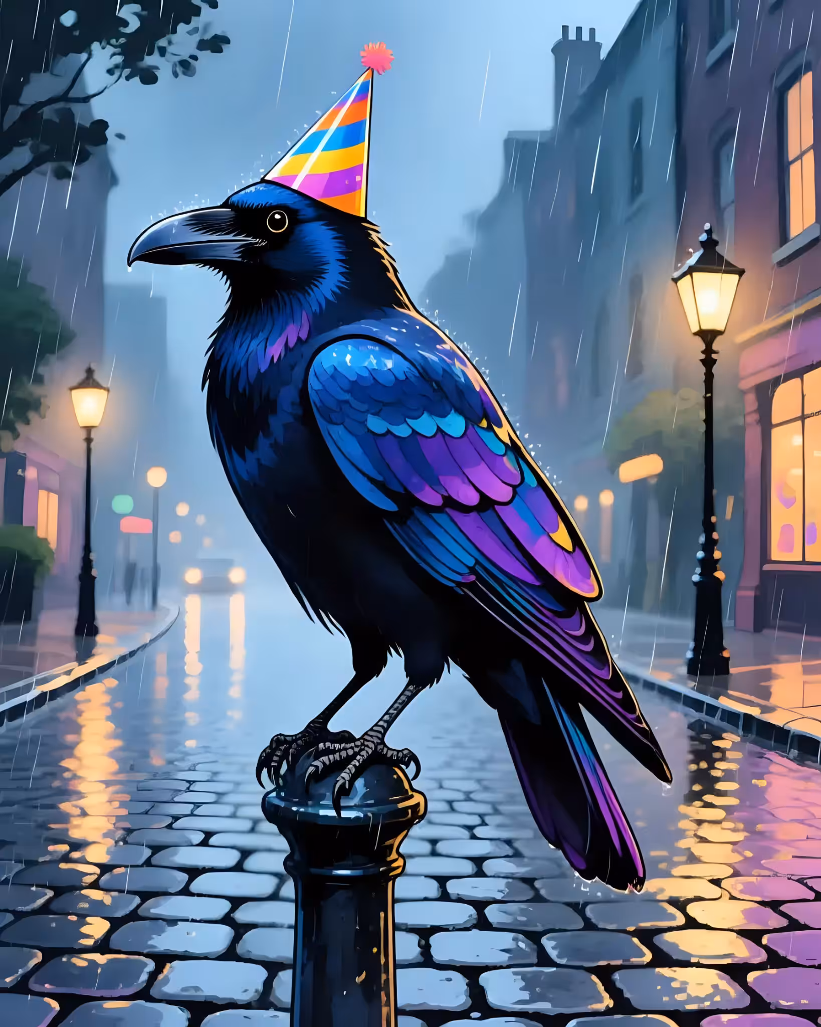 A rainy raven 