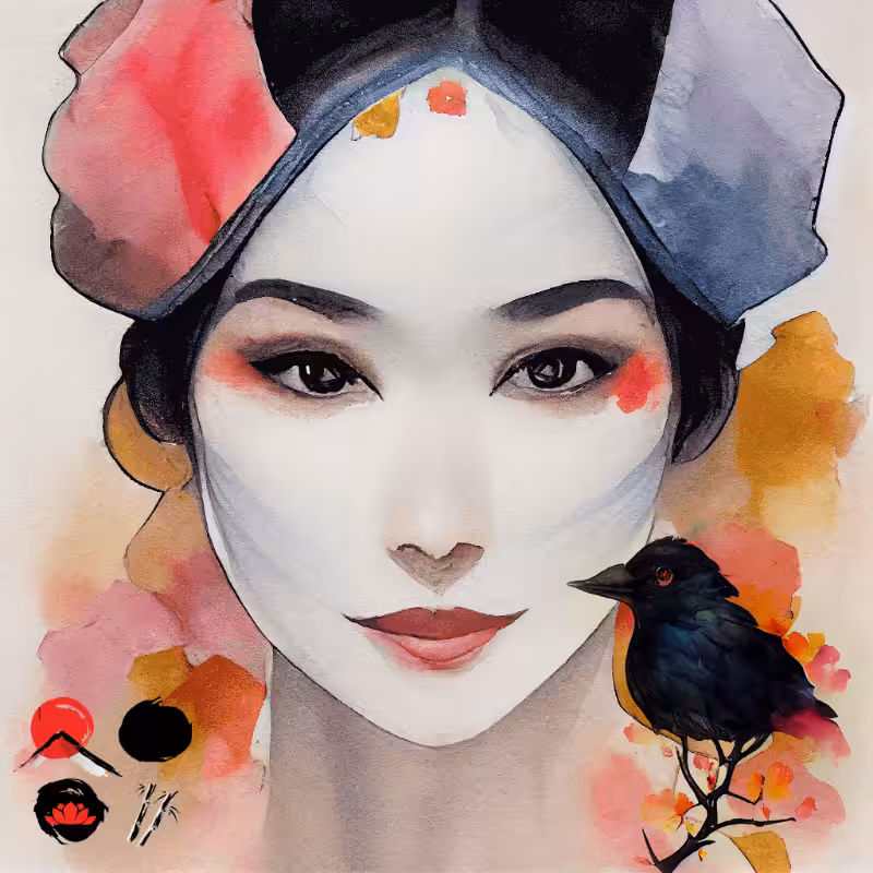 Geisha and Black Bird #1