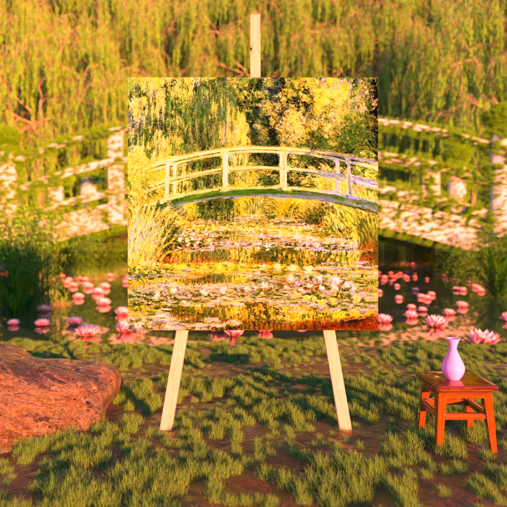 Water Lilies and Japanese Bridge