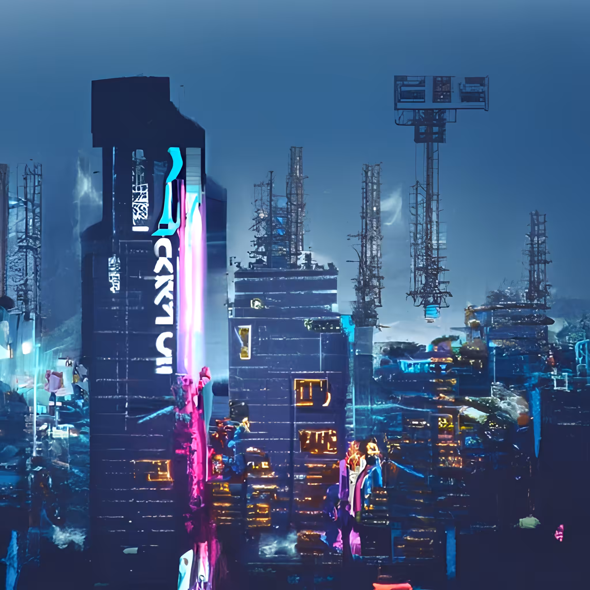 A Cyberpunk Cityscape
