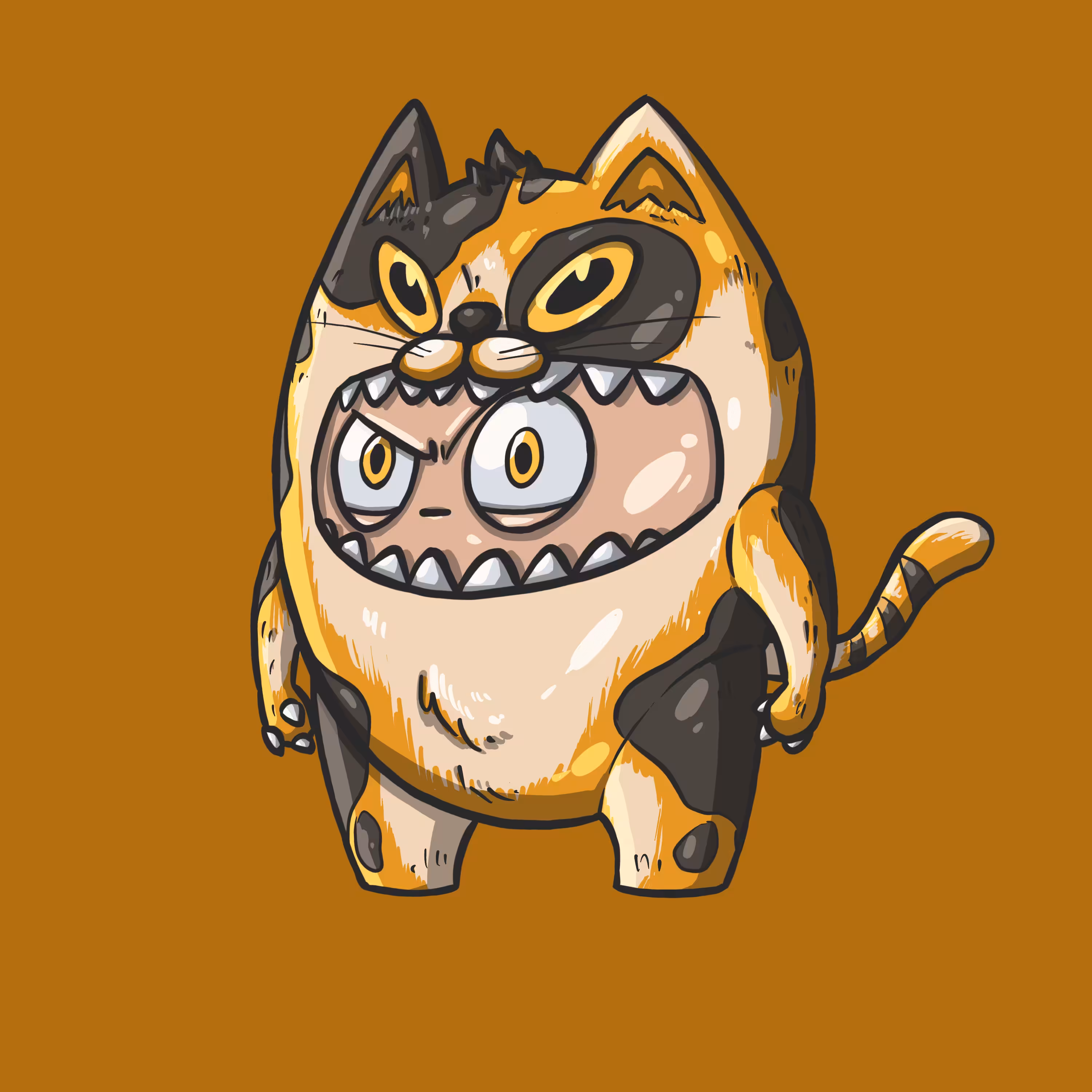 Tricolor Cat Costume Bucky