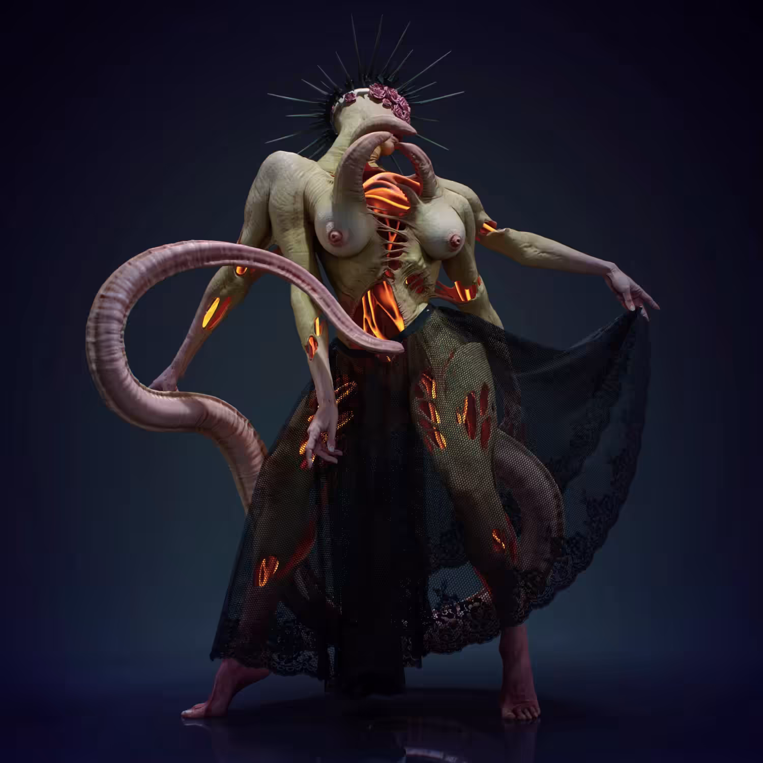 Neon ripping metamorphosis