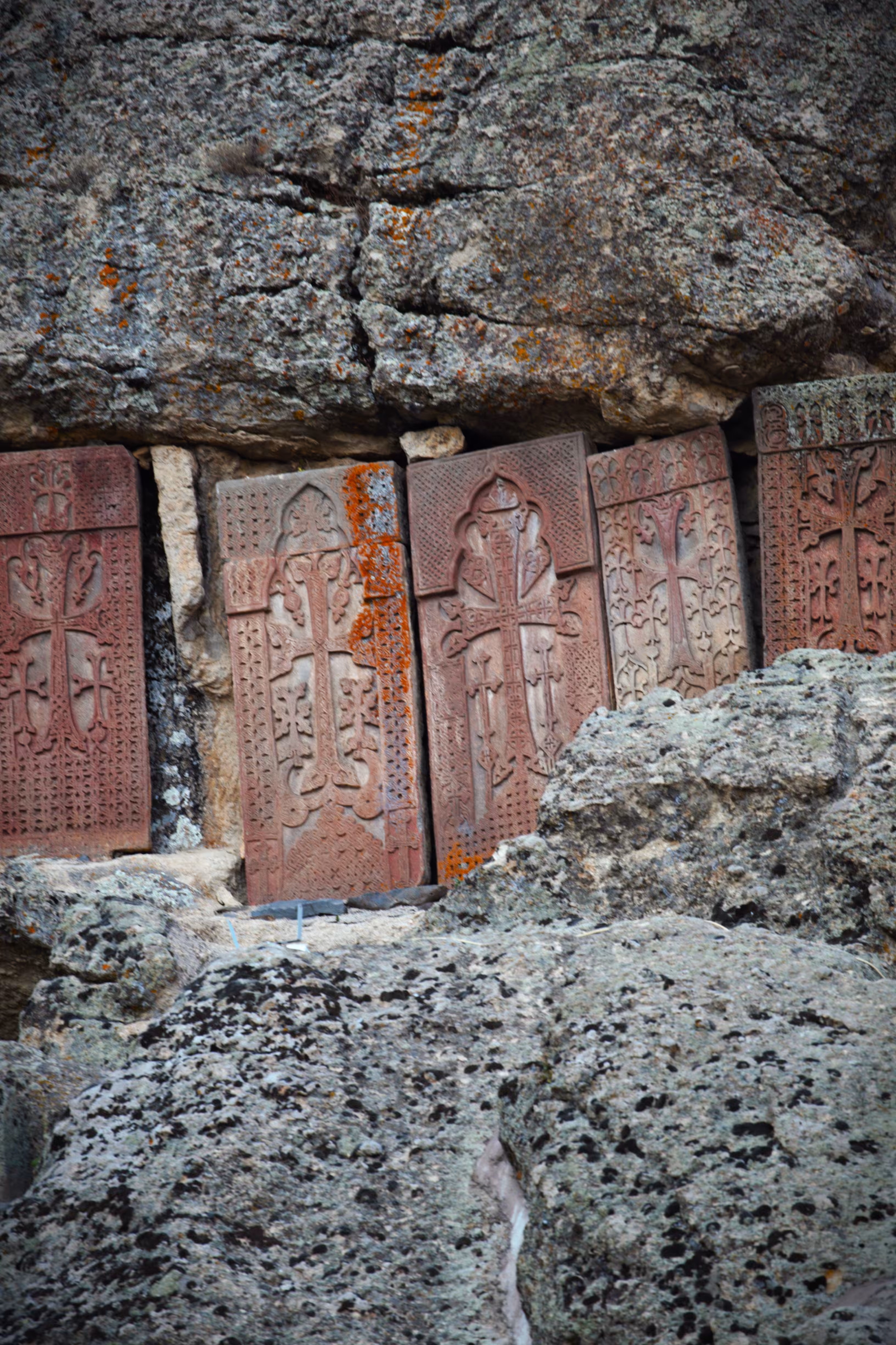 Armenian cross-stones in the rock