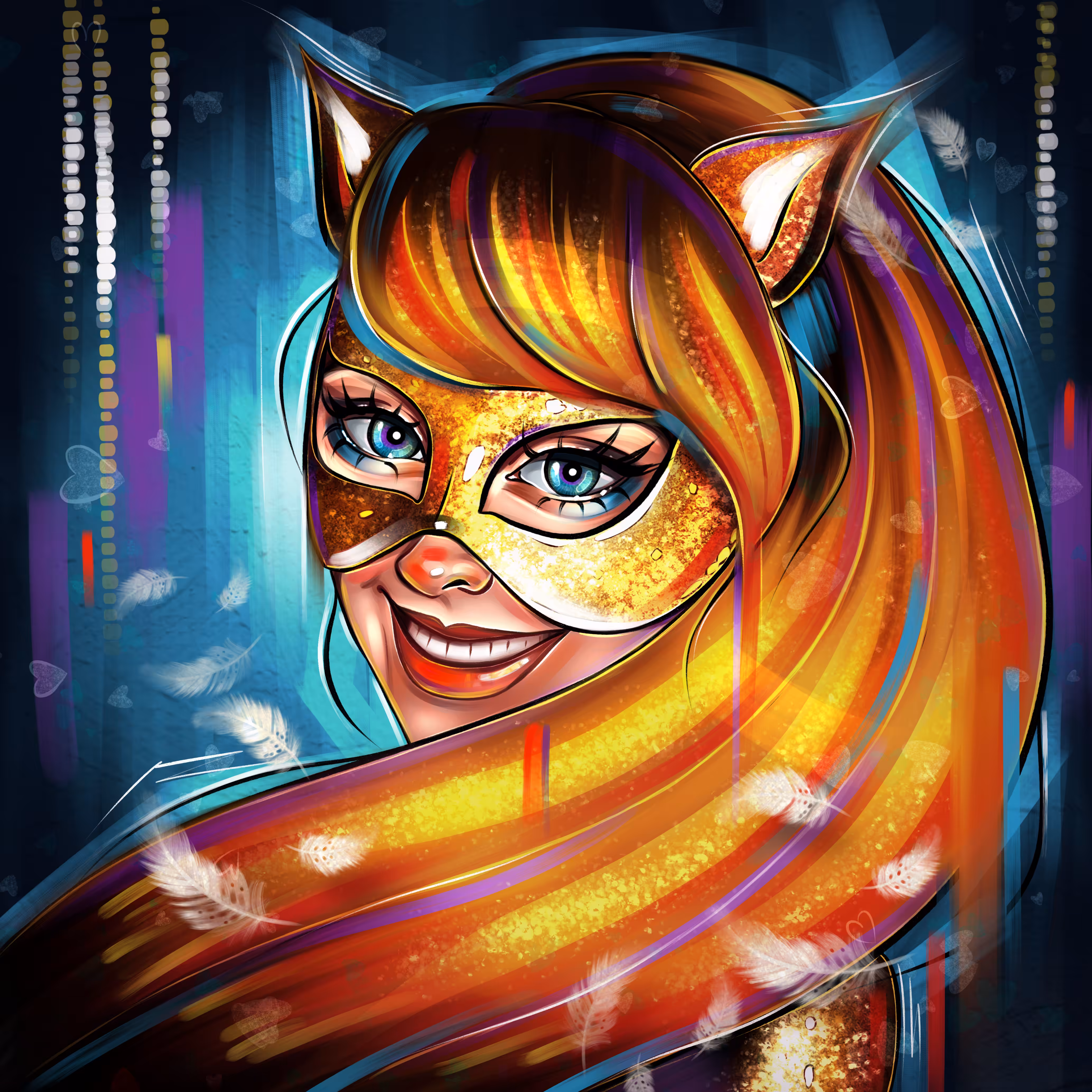 Red-haired cunning fox