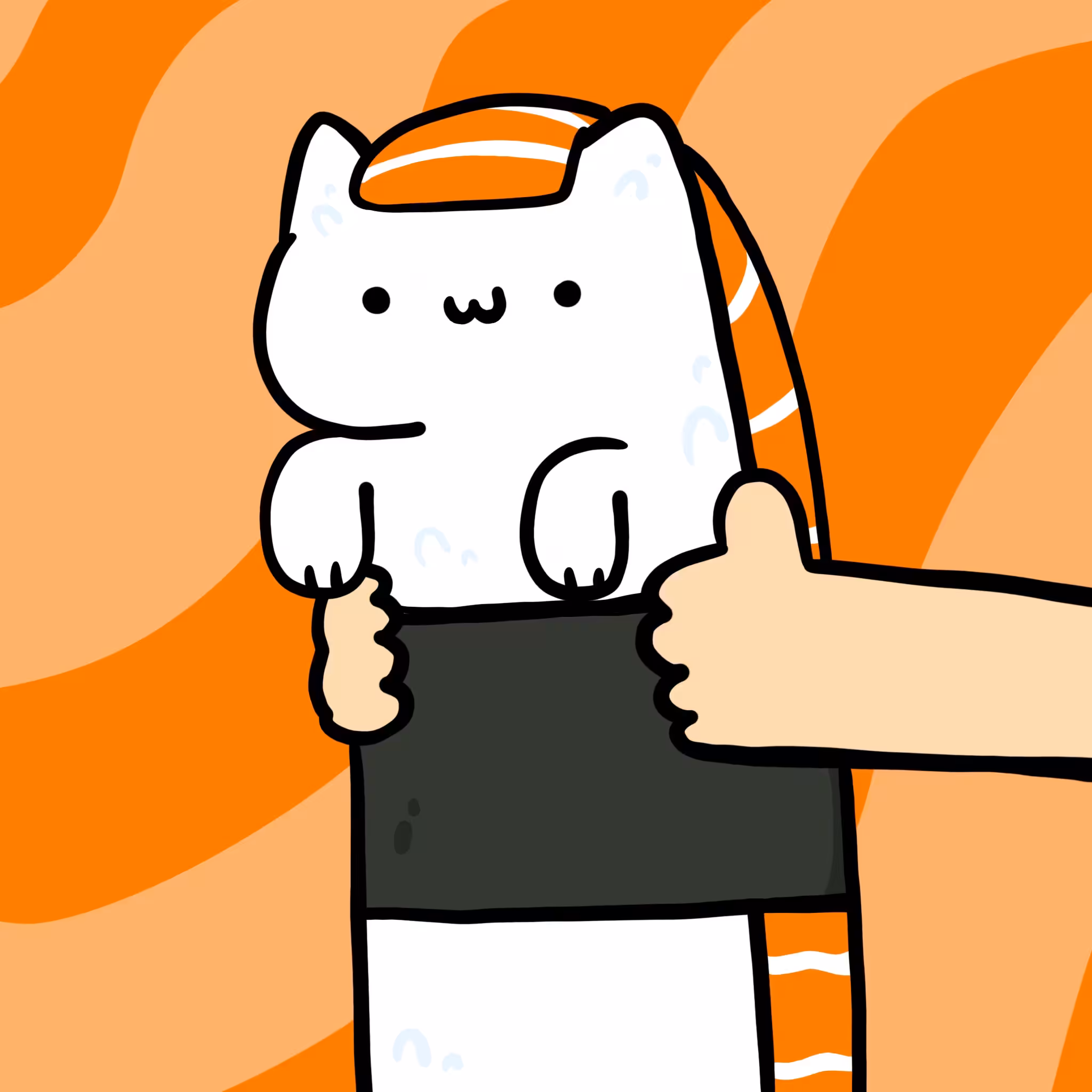 Long long salmon sushi cat #134
