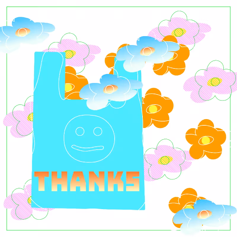 thanks bag and flowers #6