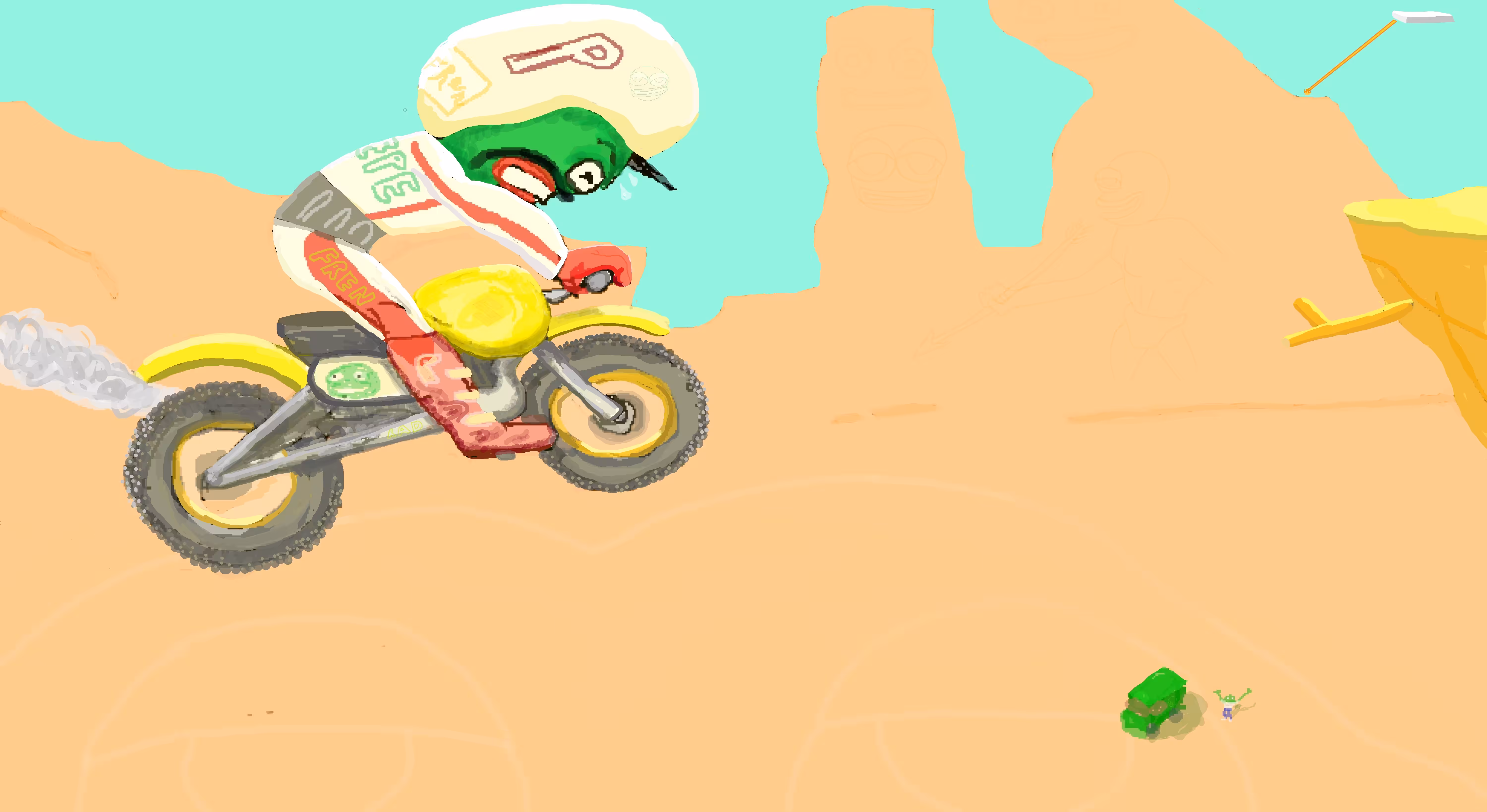 Von pepe making the jump over the canyon with his motocross bike
