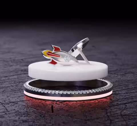 Liftoff Collection - RocketShip Emoji Earring Studs
