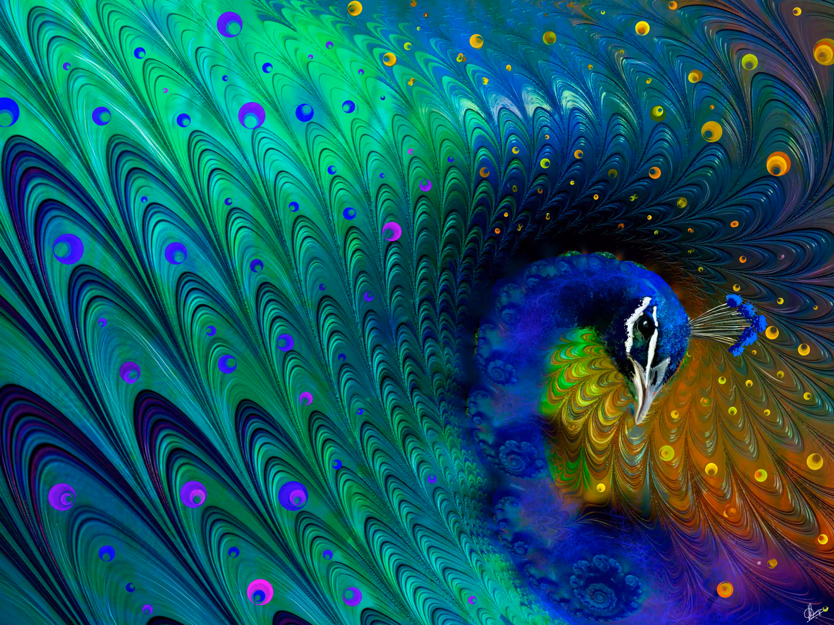 Fractal Art Series- Birds #2 Alluring Feathers