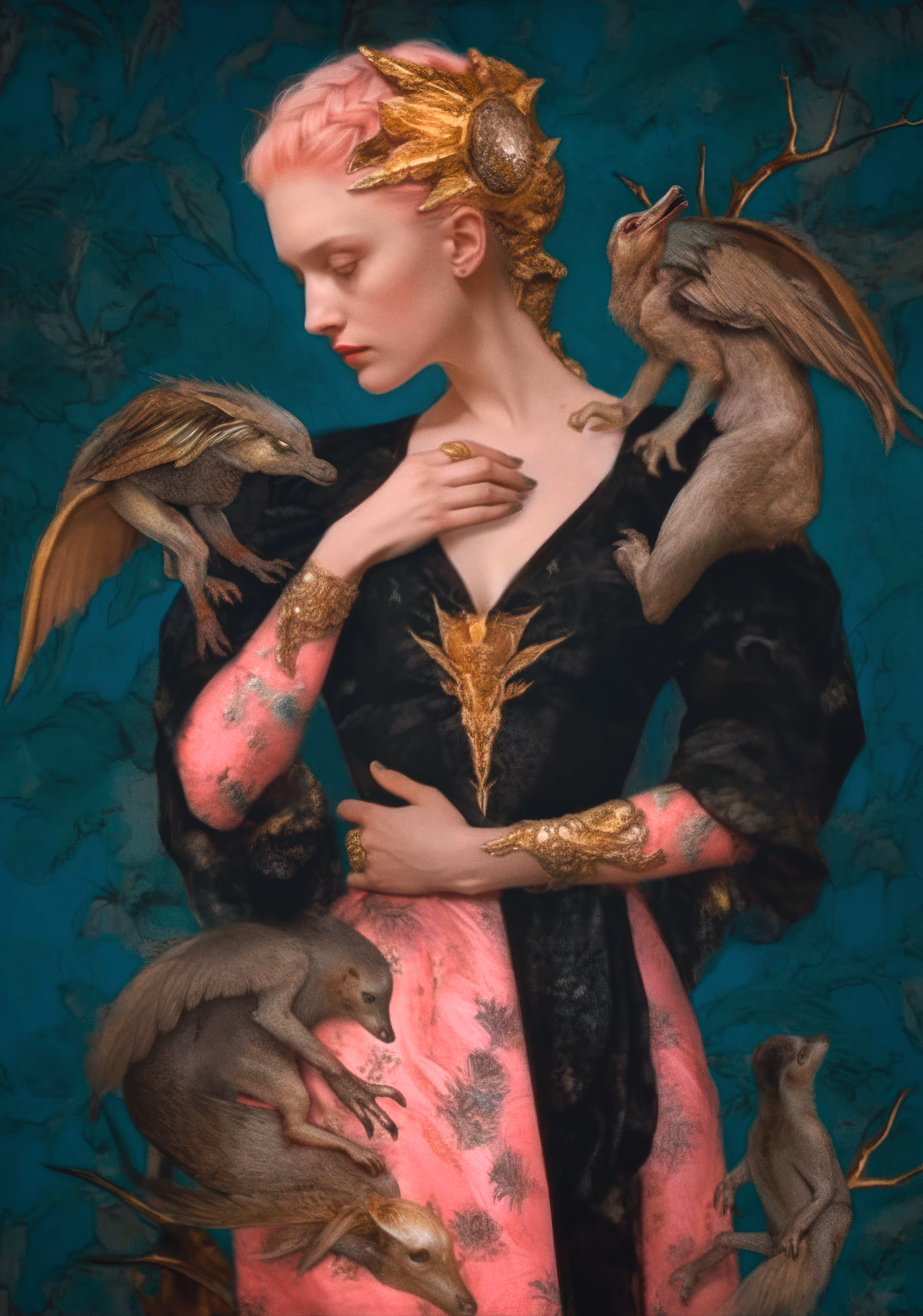 Renaissance lady with demons