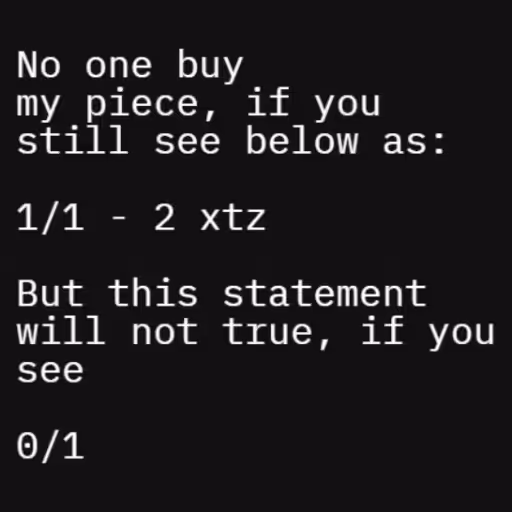 No one buy
my piece,...