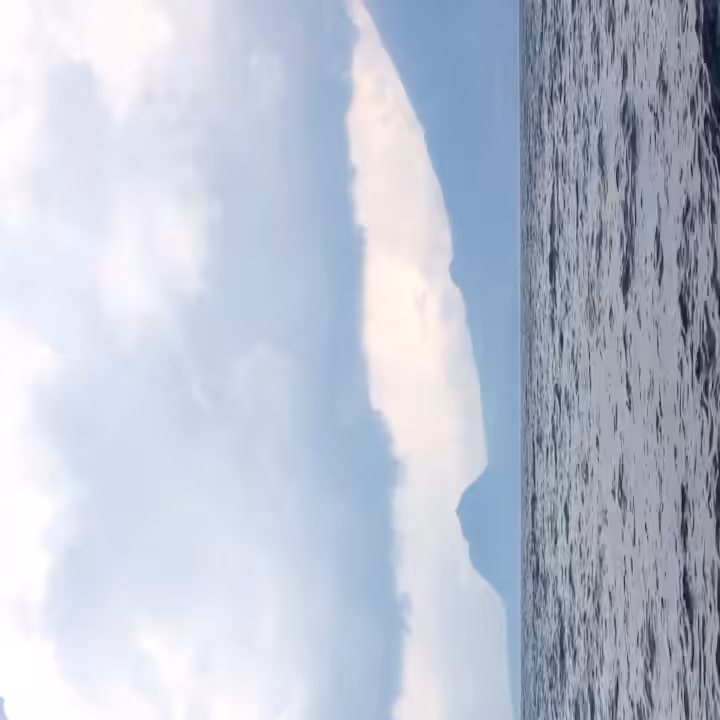 A lake near the equator held together by gravity.