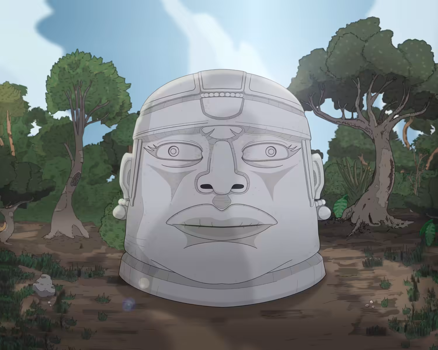It's dangerous to go alone, take this giant Olmek woman head with you.