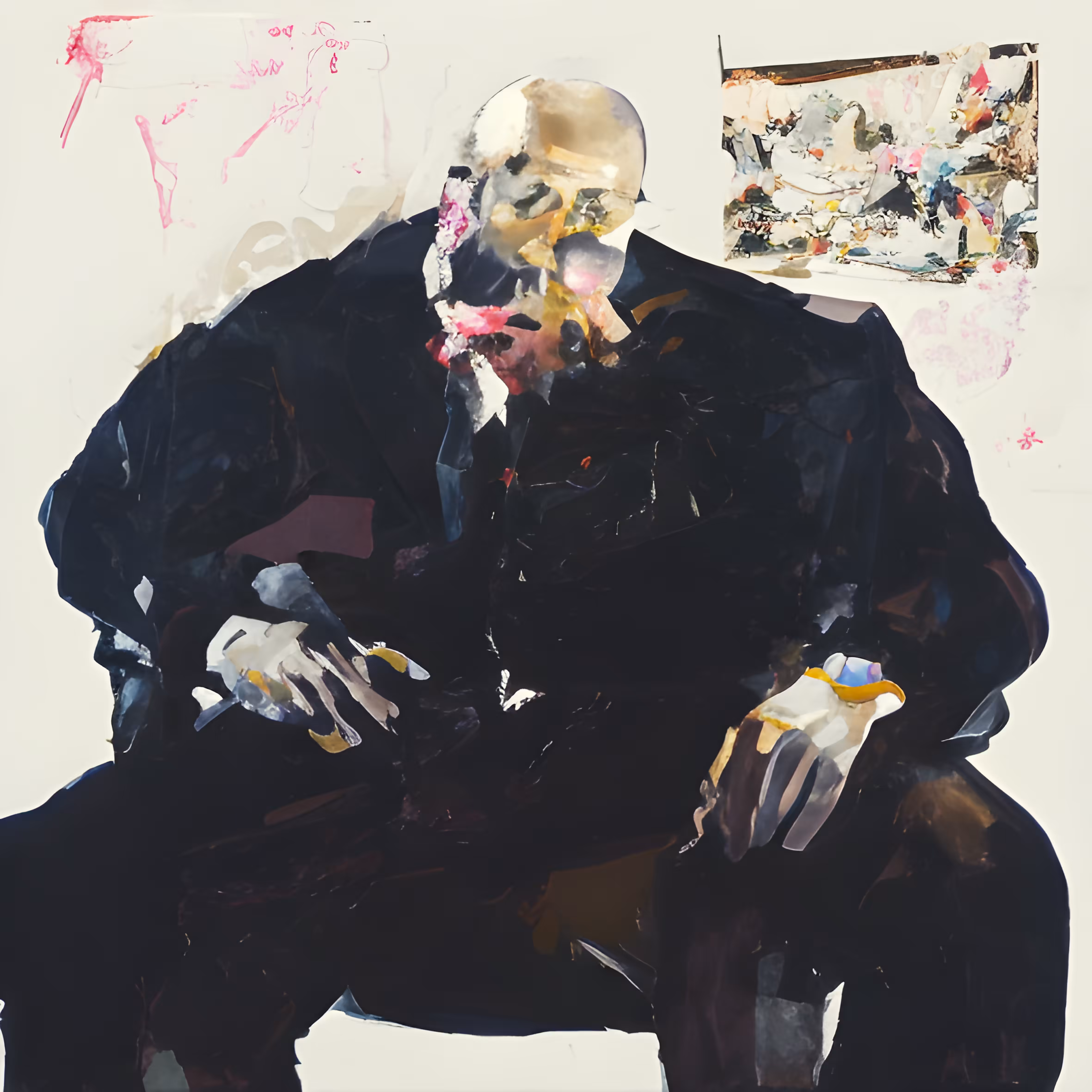 A portrait of a man in a chair