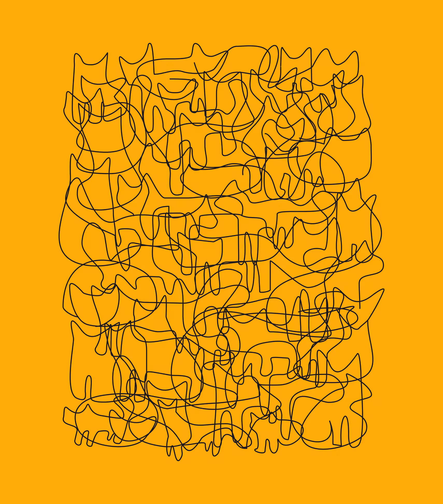 cats on yellow