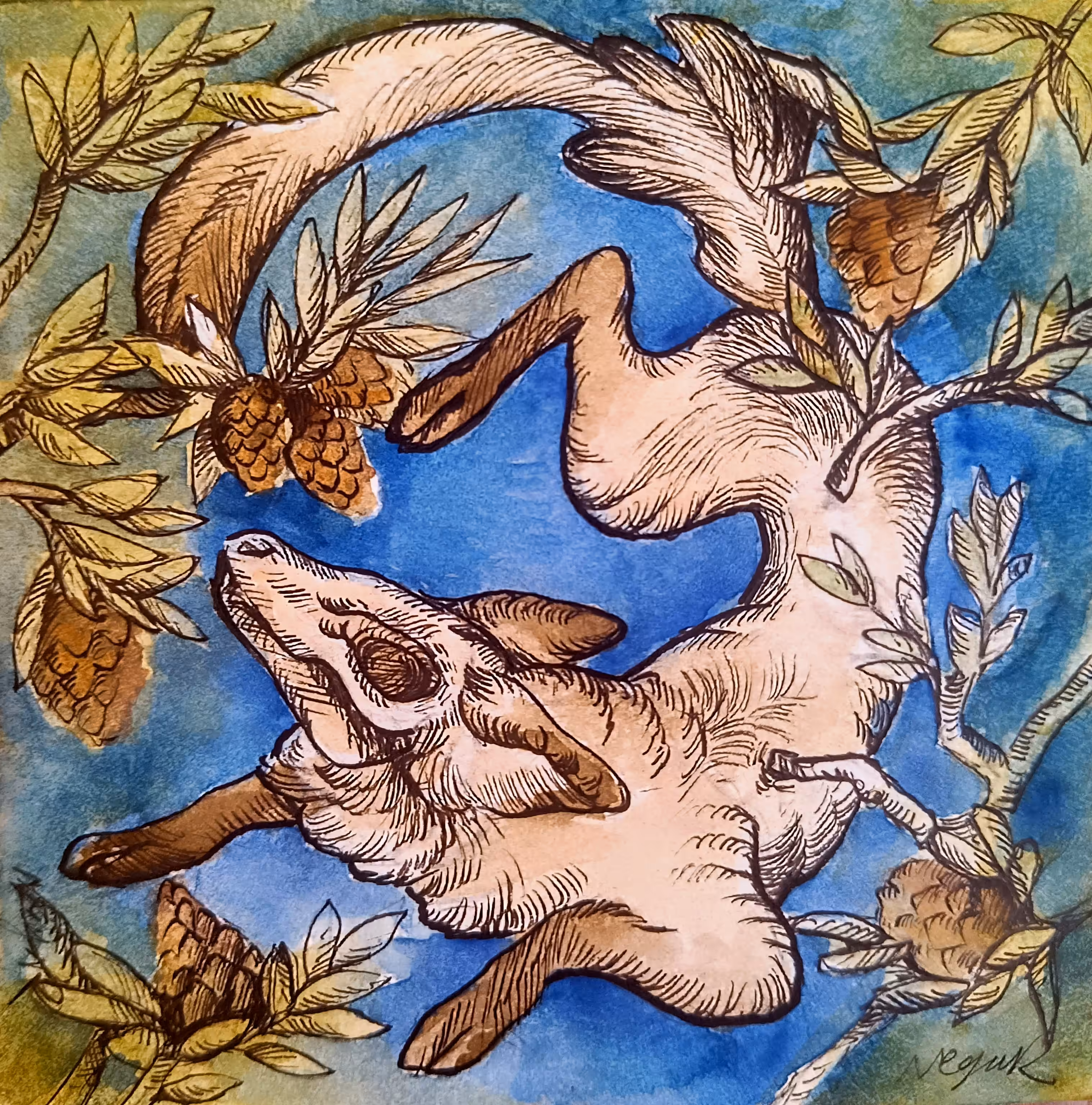 Winter fox Dancing