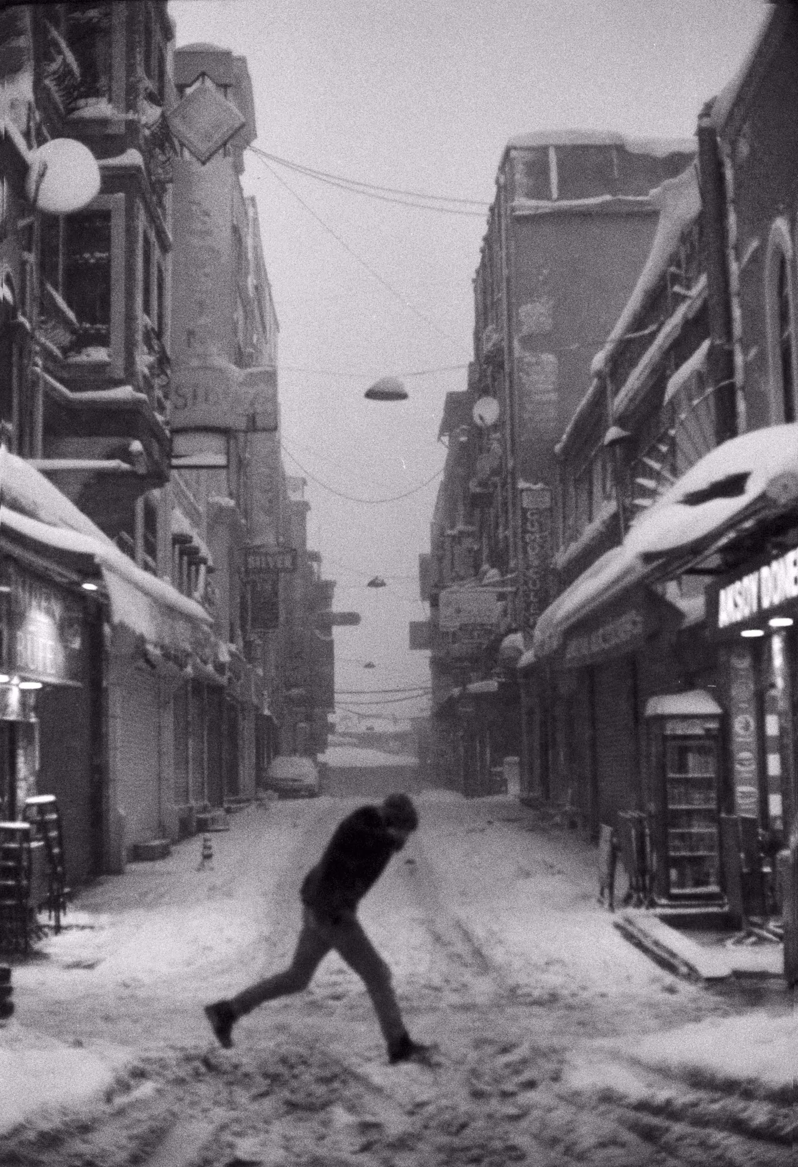 running in the snow