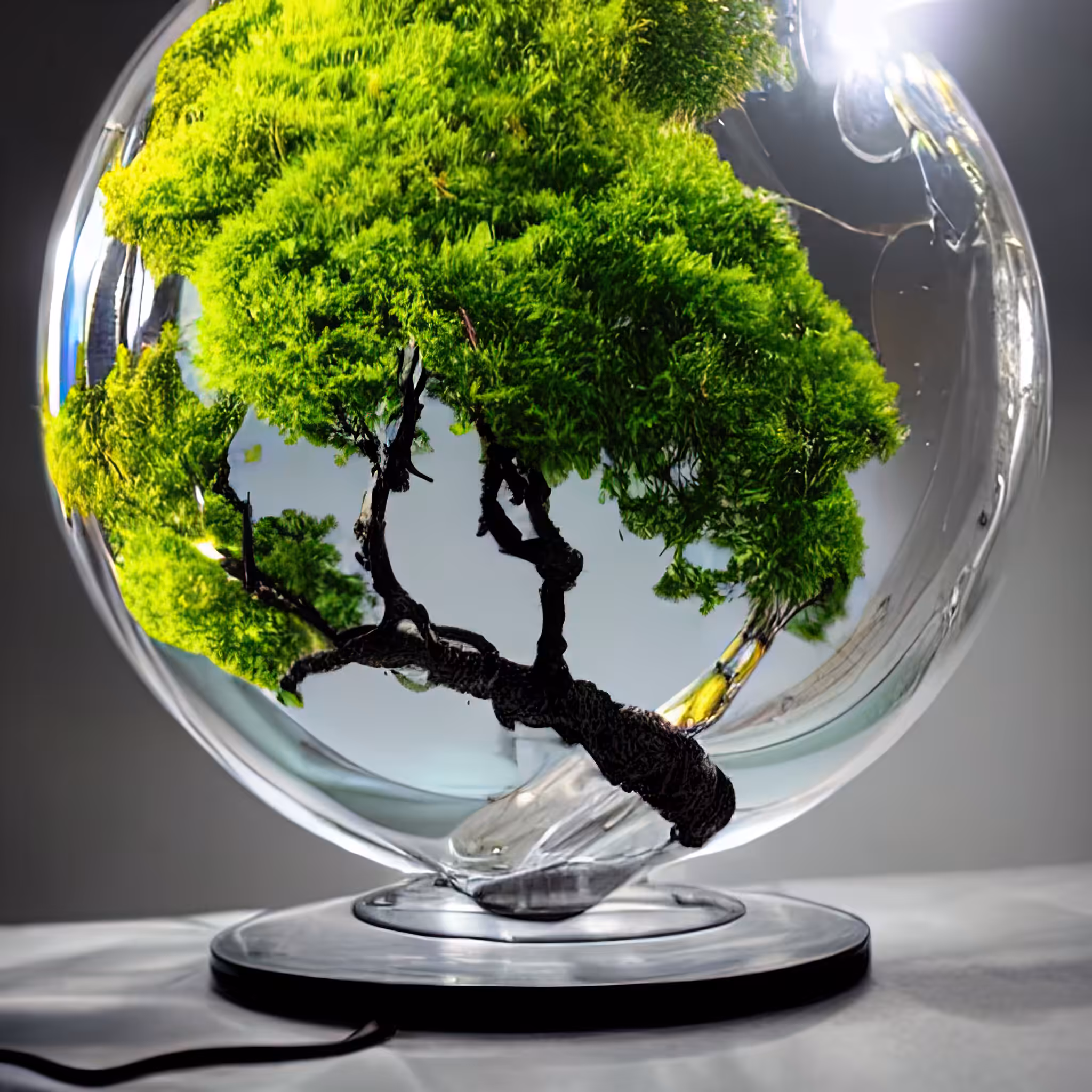 Tree Glass Globe #3