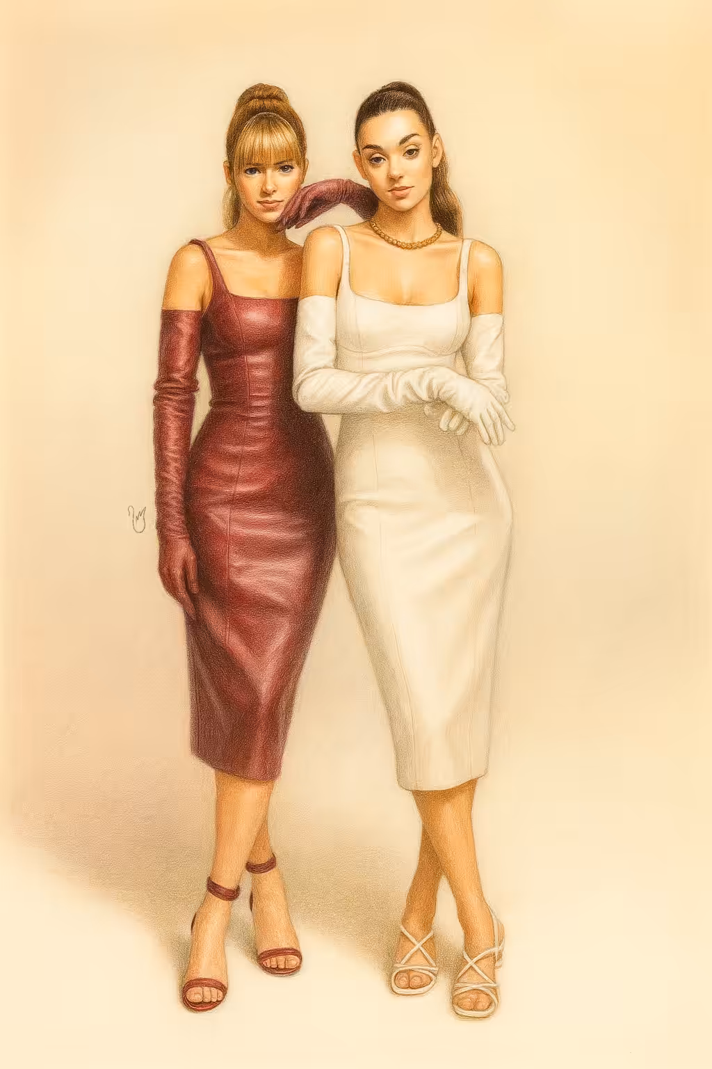 Burgundy and Ivory