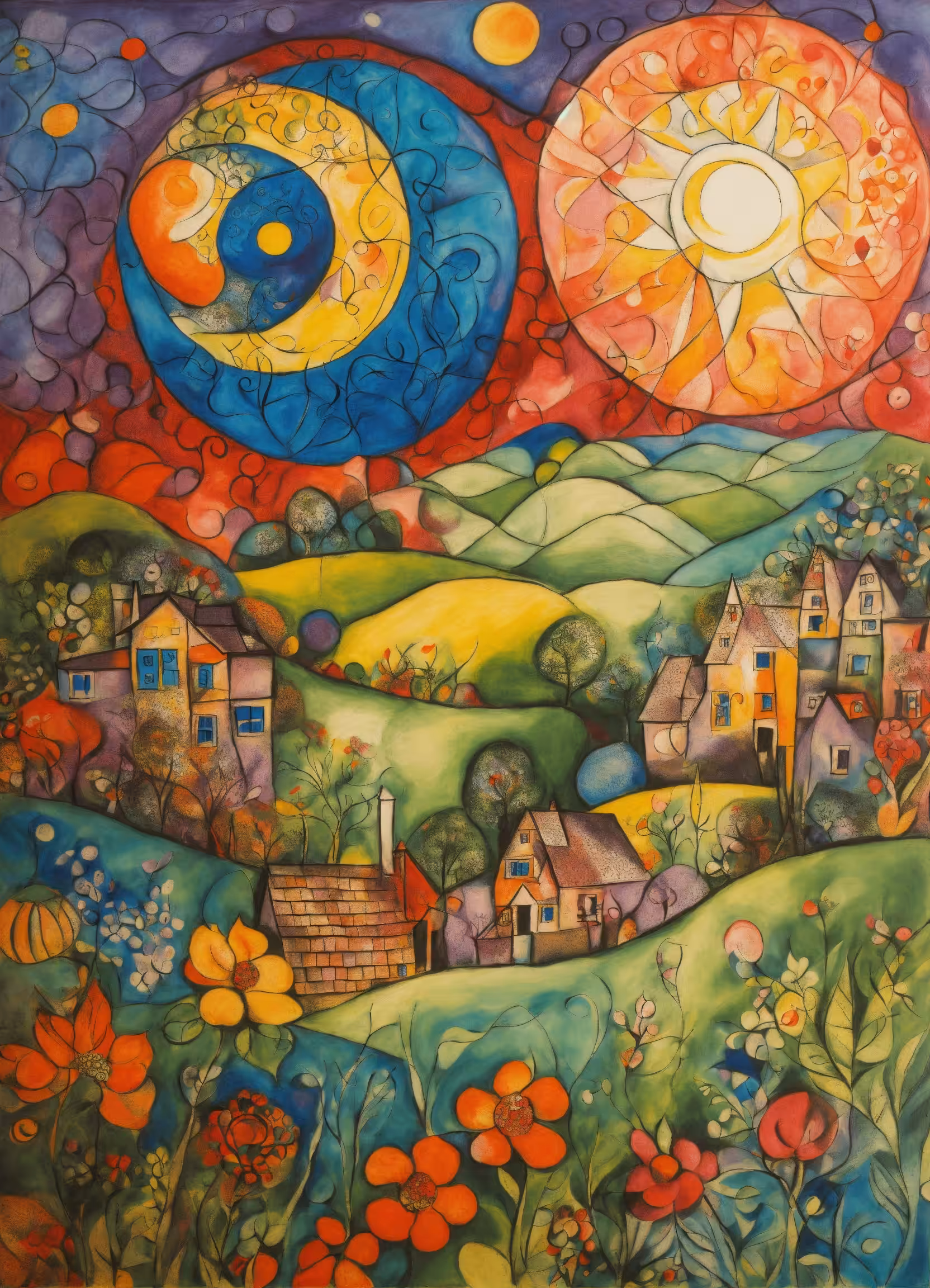 The Happy Valley: moon and sun