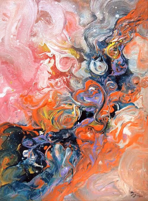 Abstract Painting ; Abstract Vibes: Pink Nebula