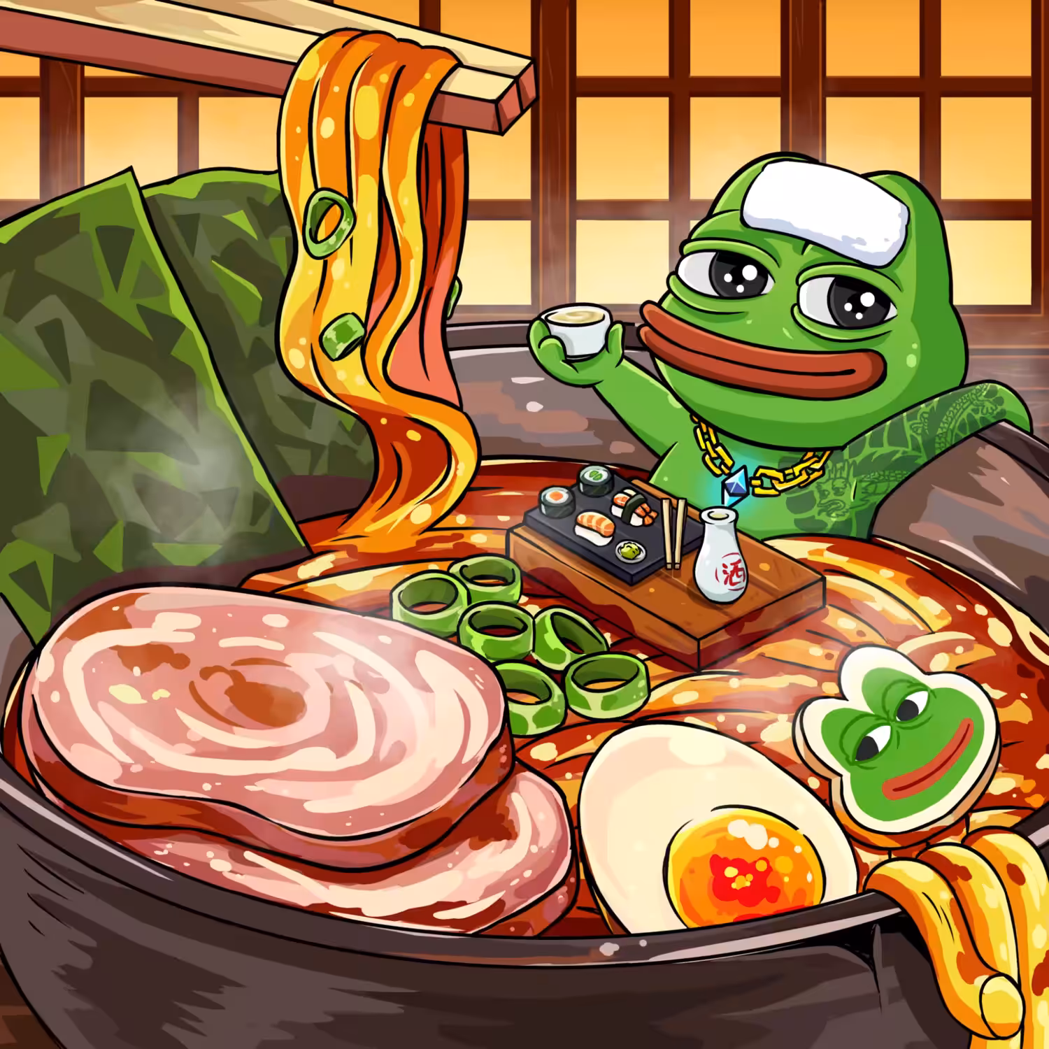 Bathing Ramen Pepe