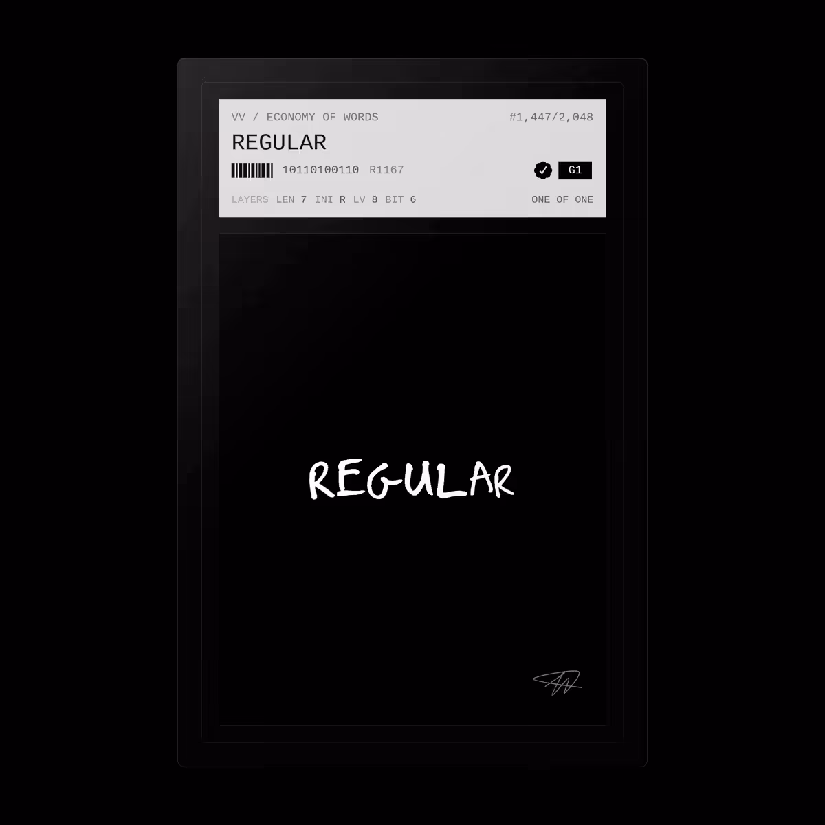 Economy of Words: REGULAR · #1447