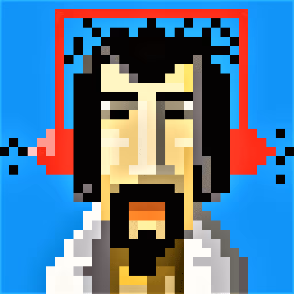 pixel man happy with the music