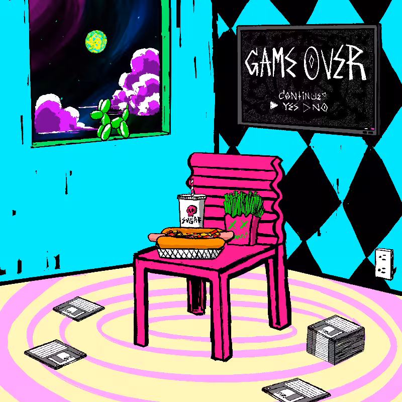 pink chair in the blue room #55