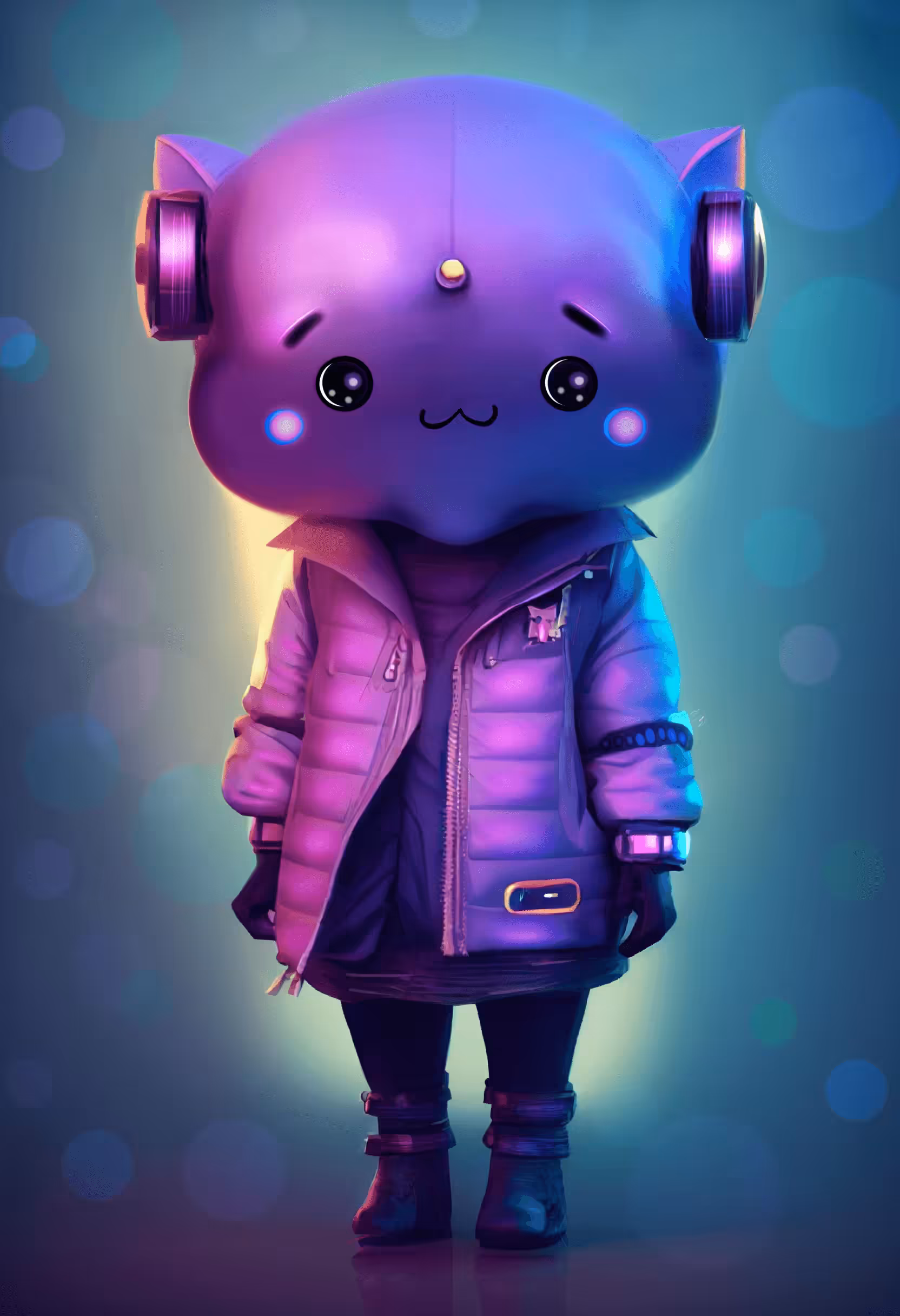 Neon Punk Cat