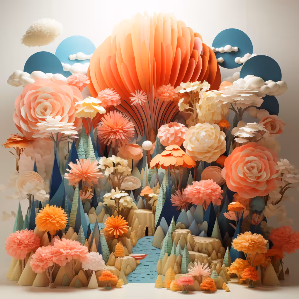 Paper Dreams: Blooming Mountains