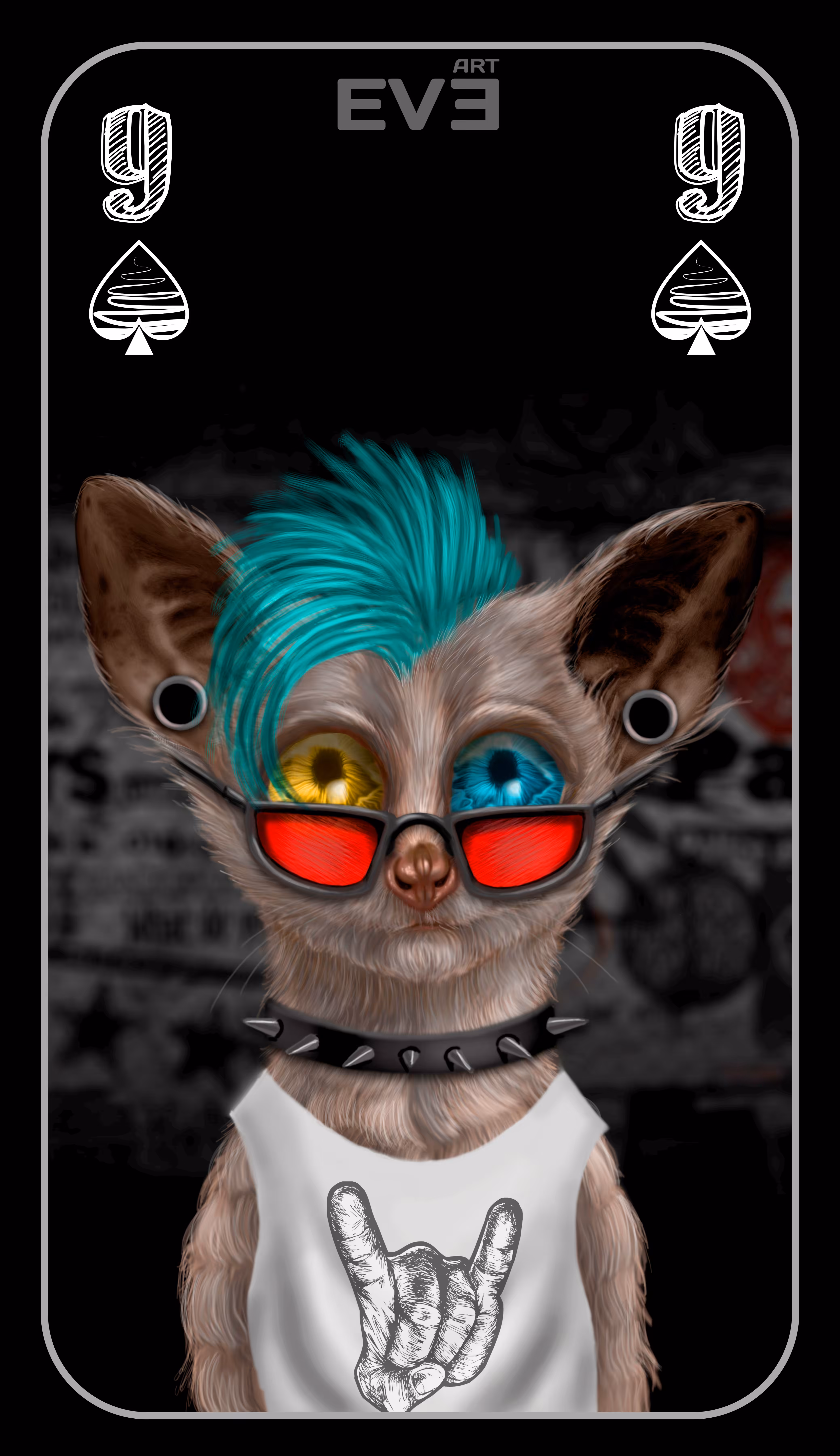 Fluffy Lemuria - 9 (Spades)