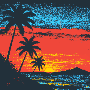 Sunset Behind the Palms