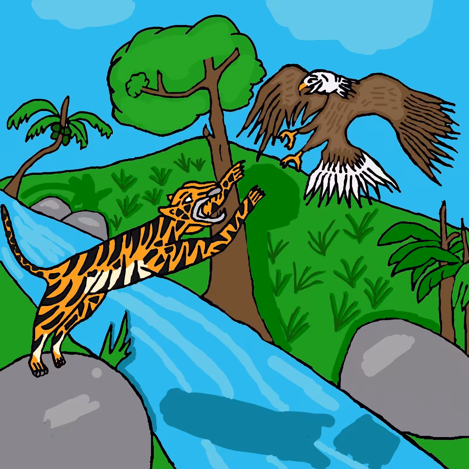 Tiger vs Eagle